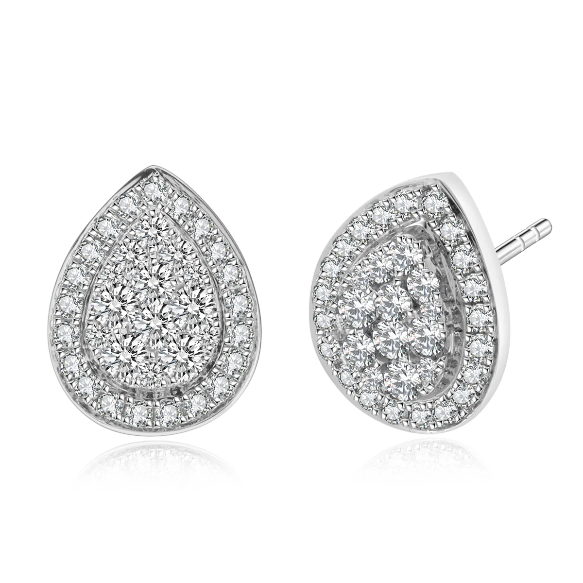 Promise Pear Diamond Earrings | White Gold - Image 3