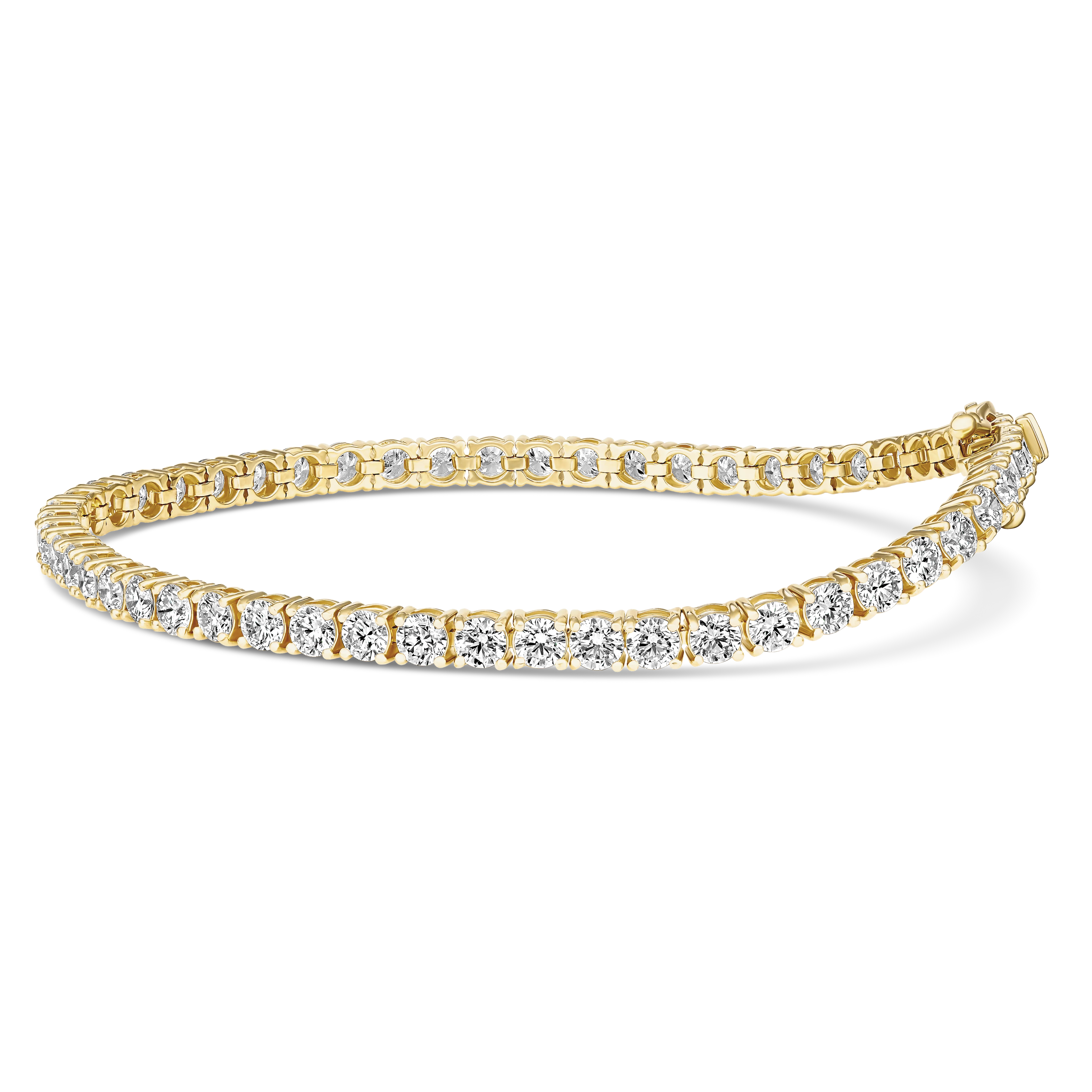 Promotional Finds Classic 5.60ct Natural Diamond Tennis Bracelet | 18K Yellow Gold