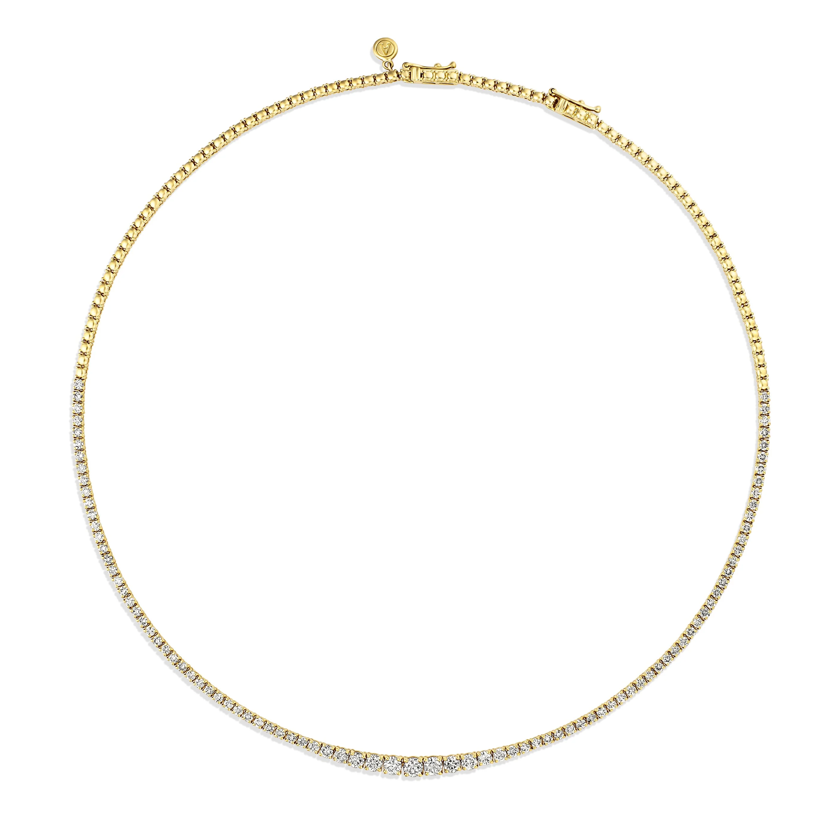 Promotional Finds Graduated Half Eternity Natural Diamond Tennis Necklace | 18K Yellow Gold - Image 10