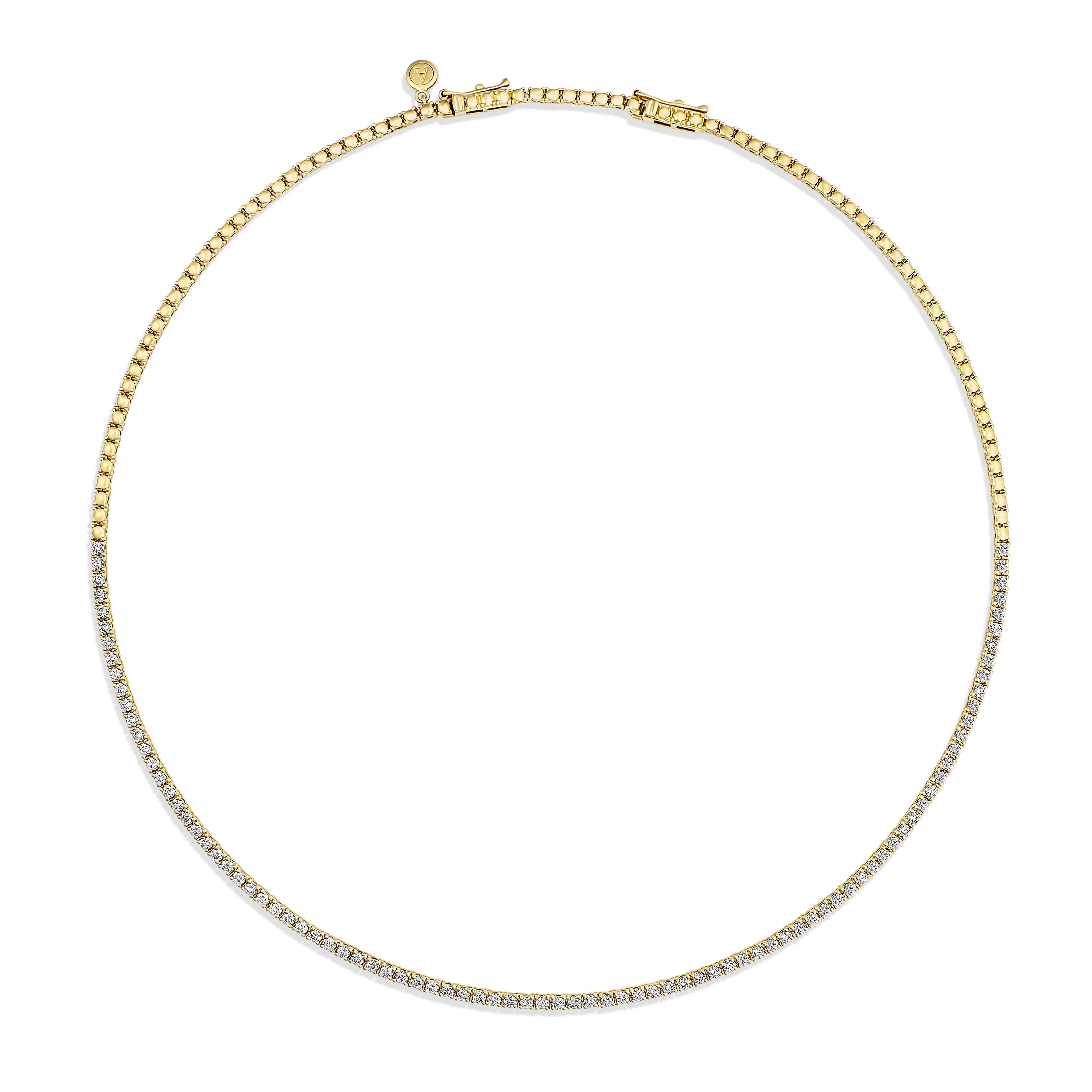 Promotional Finds Half Eternity Natural Diamond Tennis Necklace | 18K Yellow Gold - Image 3