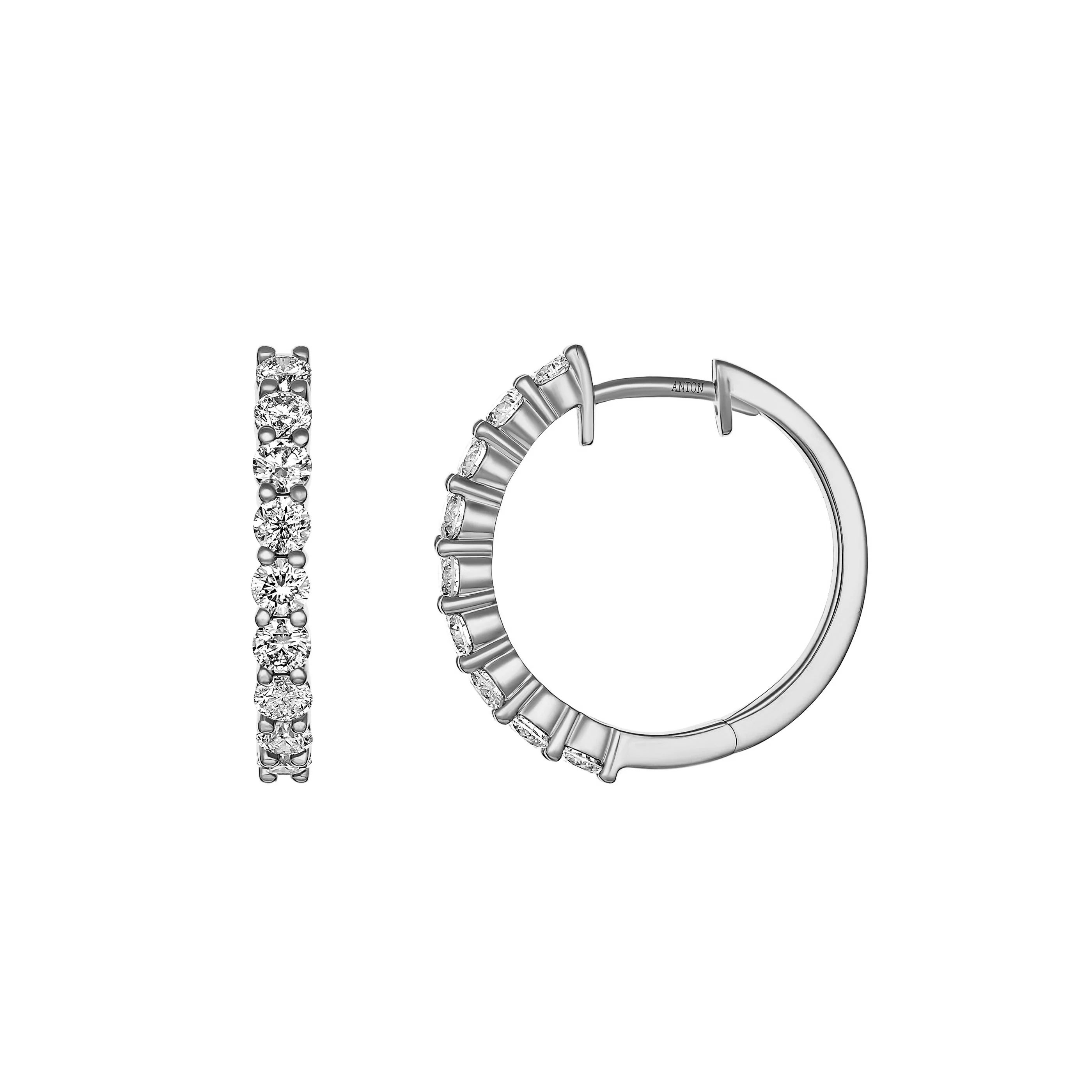 Promotional Finds Half Moon Natural Diamond Earrings 19mm | 18K White Gold - Image 5