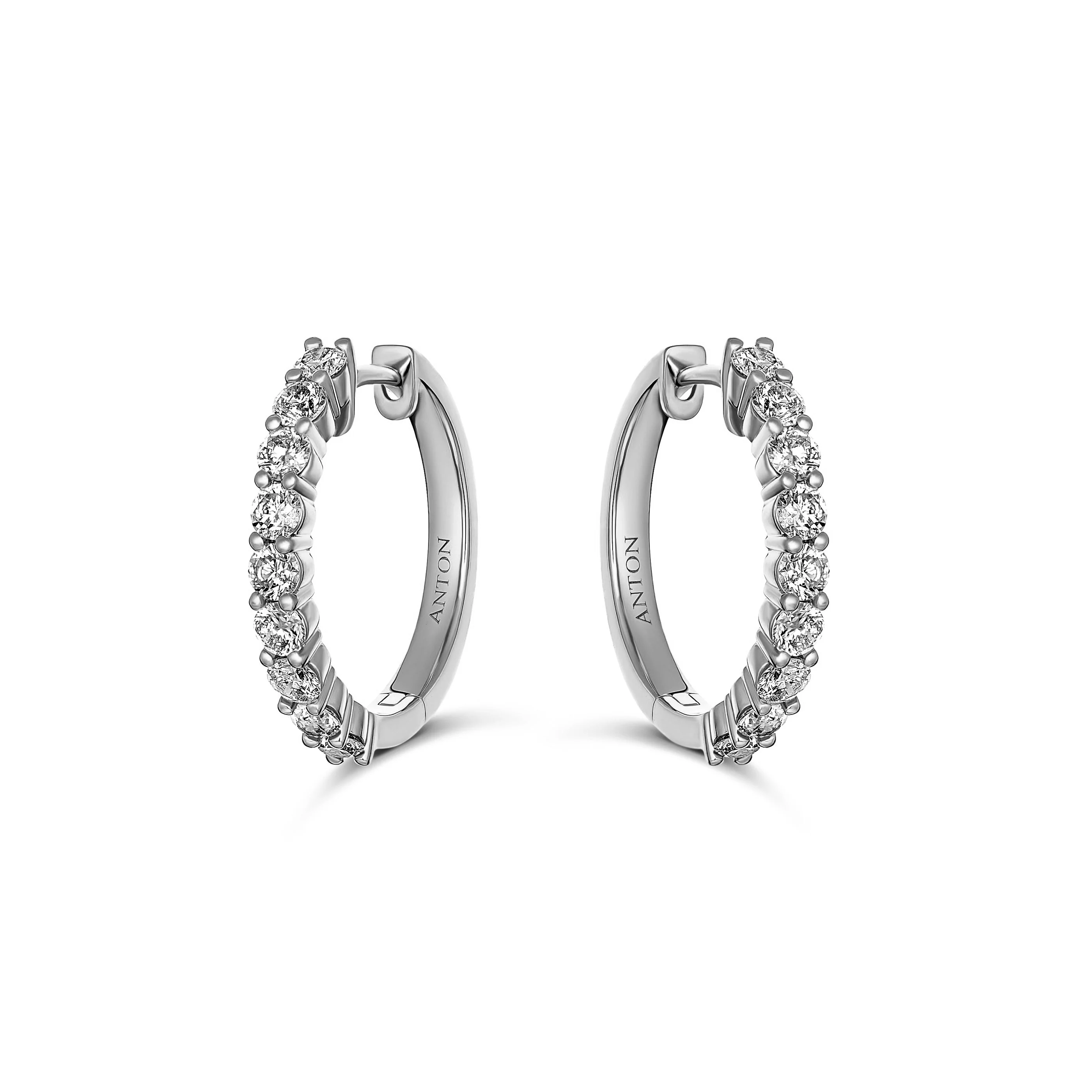 Promotional Finds Half Moon Natural Diamond Earrings 19mm | 18K White Gold - Image 6