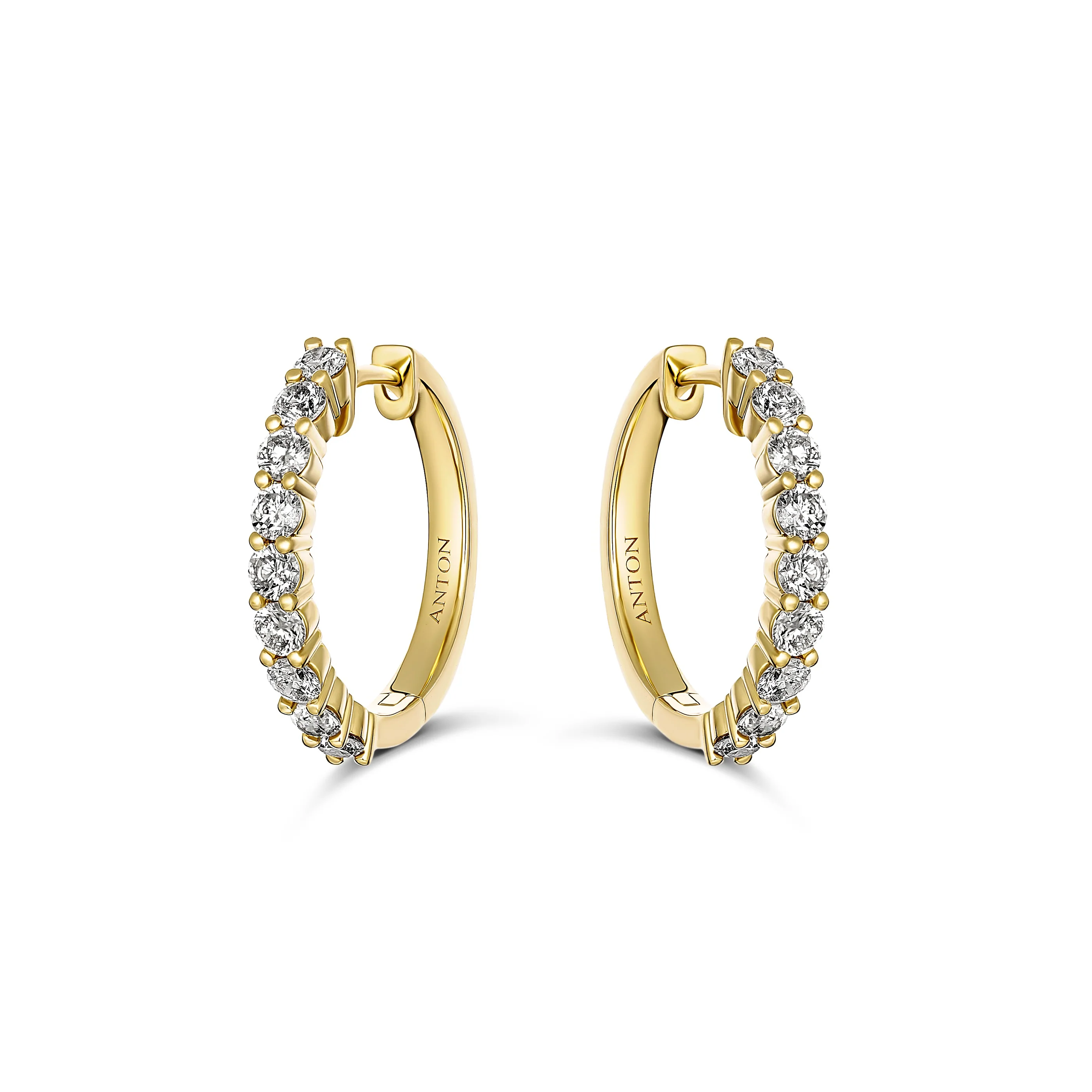 Promotional Finds Half Moon Natural Diamond Earrings 19mm | 18K Yellow Gold - Image 3