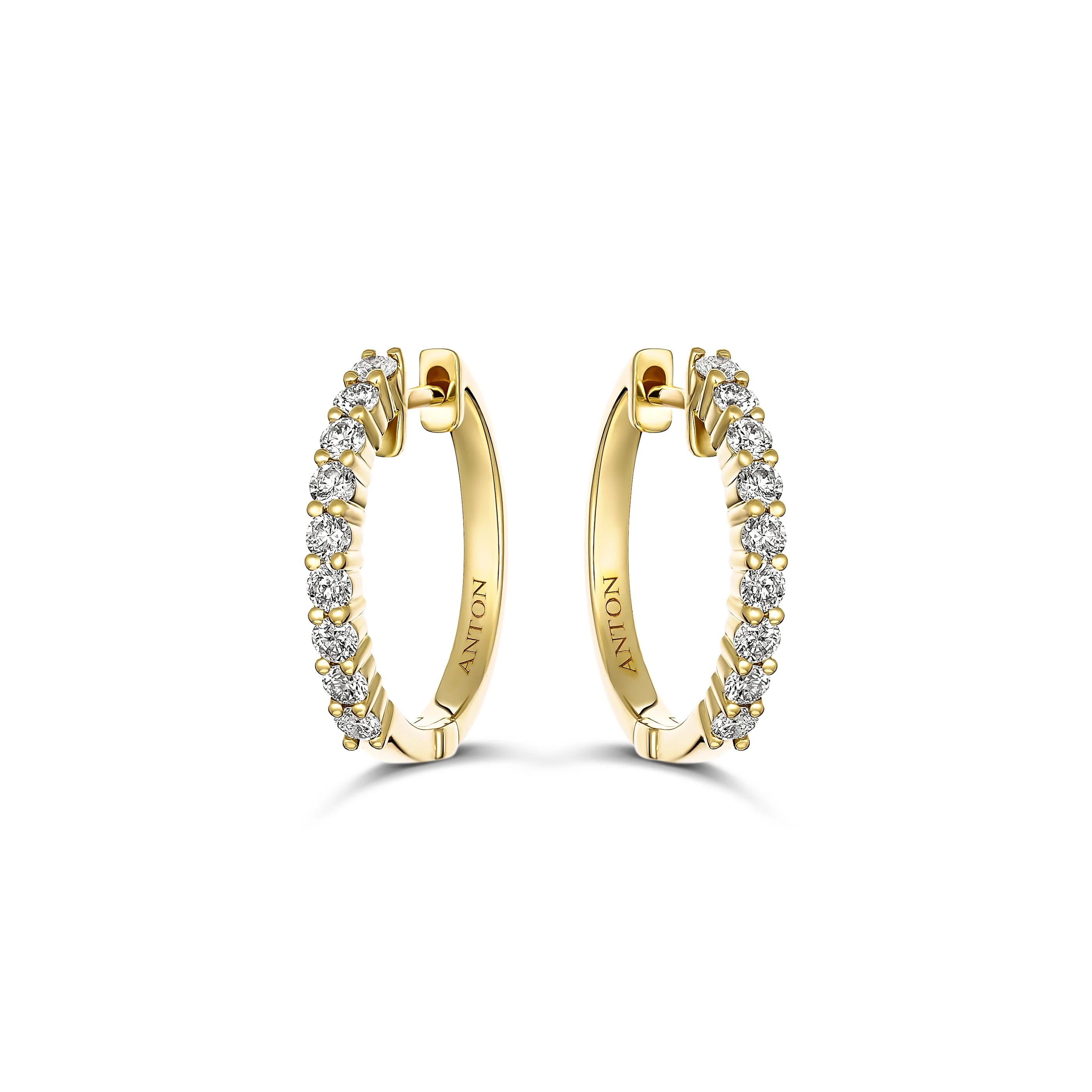 Promotional Finds Half Moon Natural Diamond Earrings 17.5mm | 18K Yellow Gold - Image 3