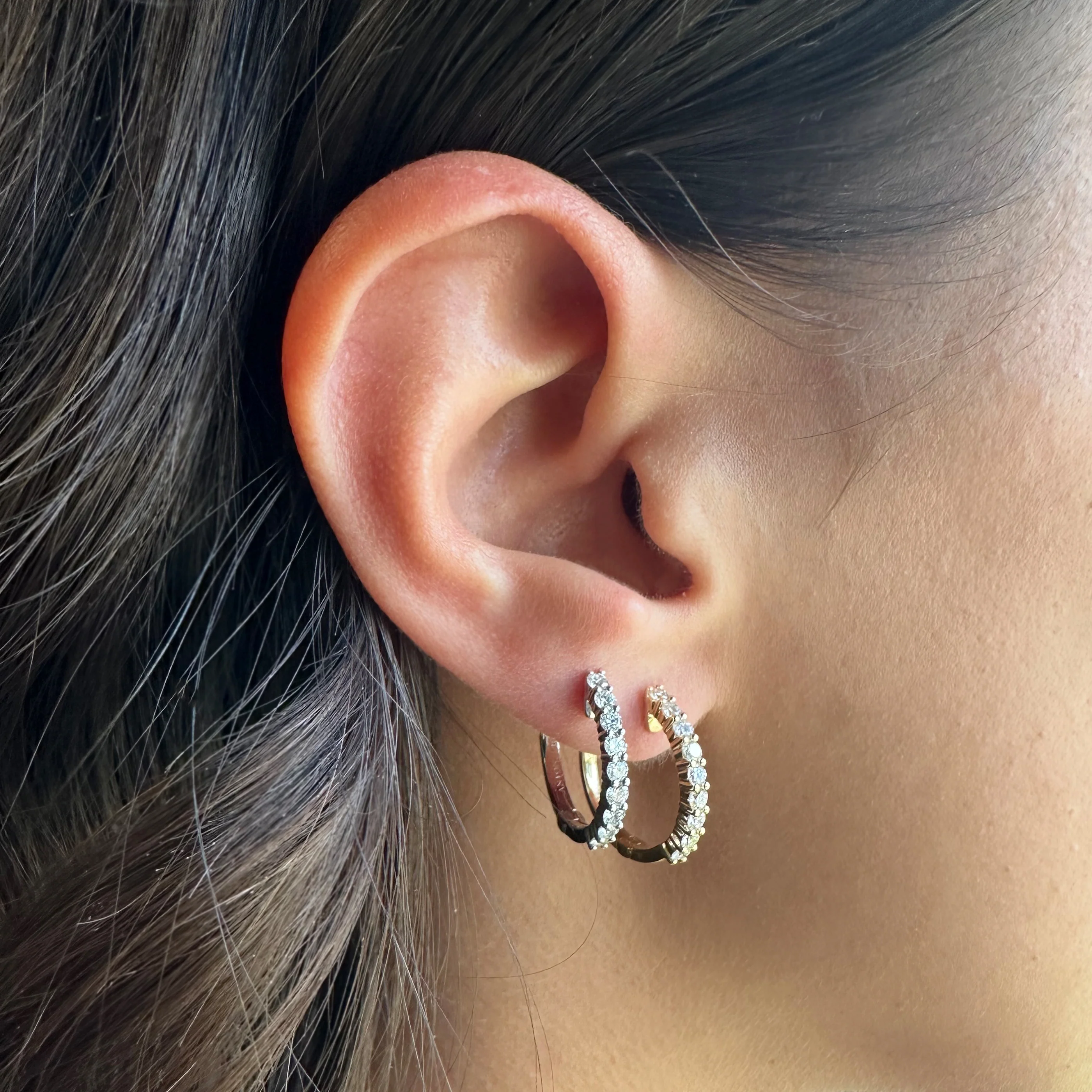 Promotional Finds Half Moon Natural Diamond Earrings 17.5mm | 18K Yellow Gold - Image 4