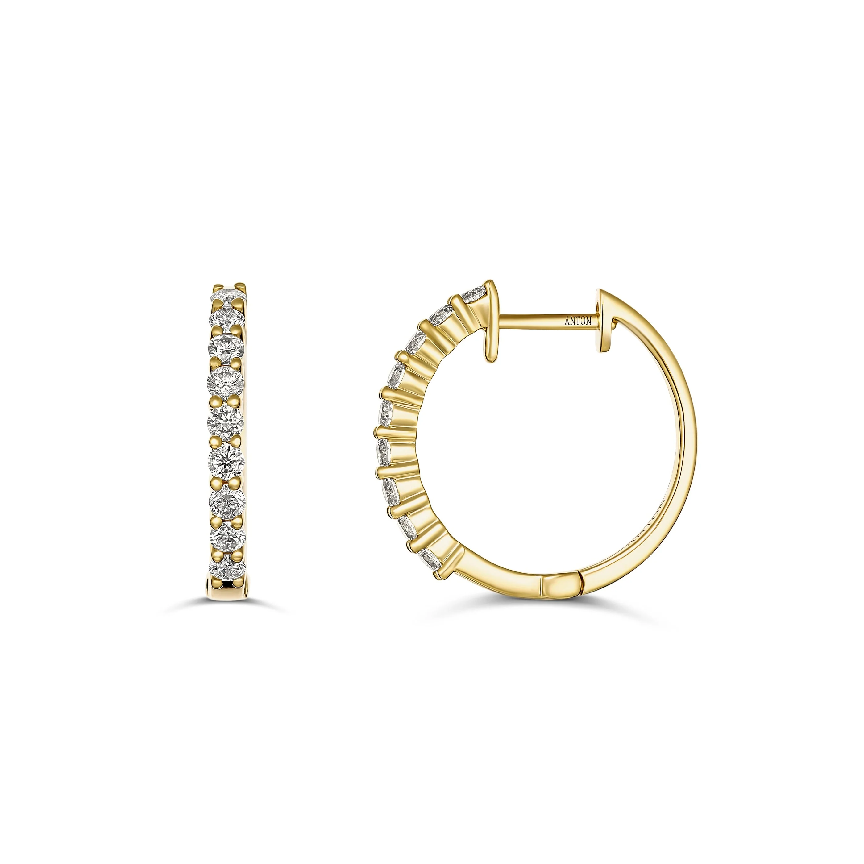 Promotional Finds Half Moon Natural Diamond Earrings 17.5mm | 18K Yellow Gold - Image 5
