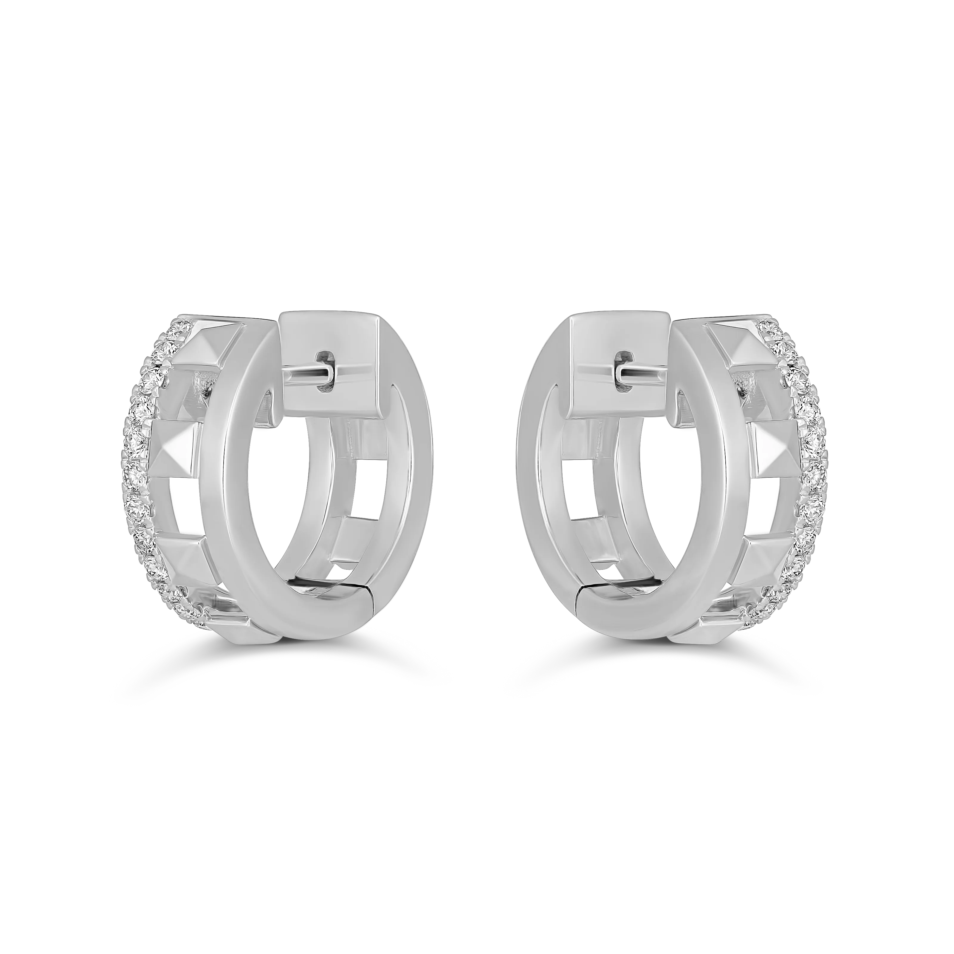 R.08® Contour Diamond Huggies | White Gold - Image 3