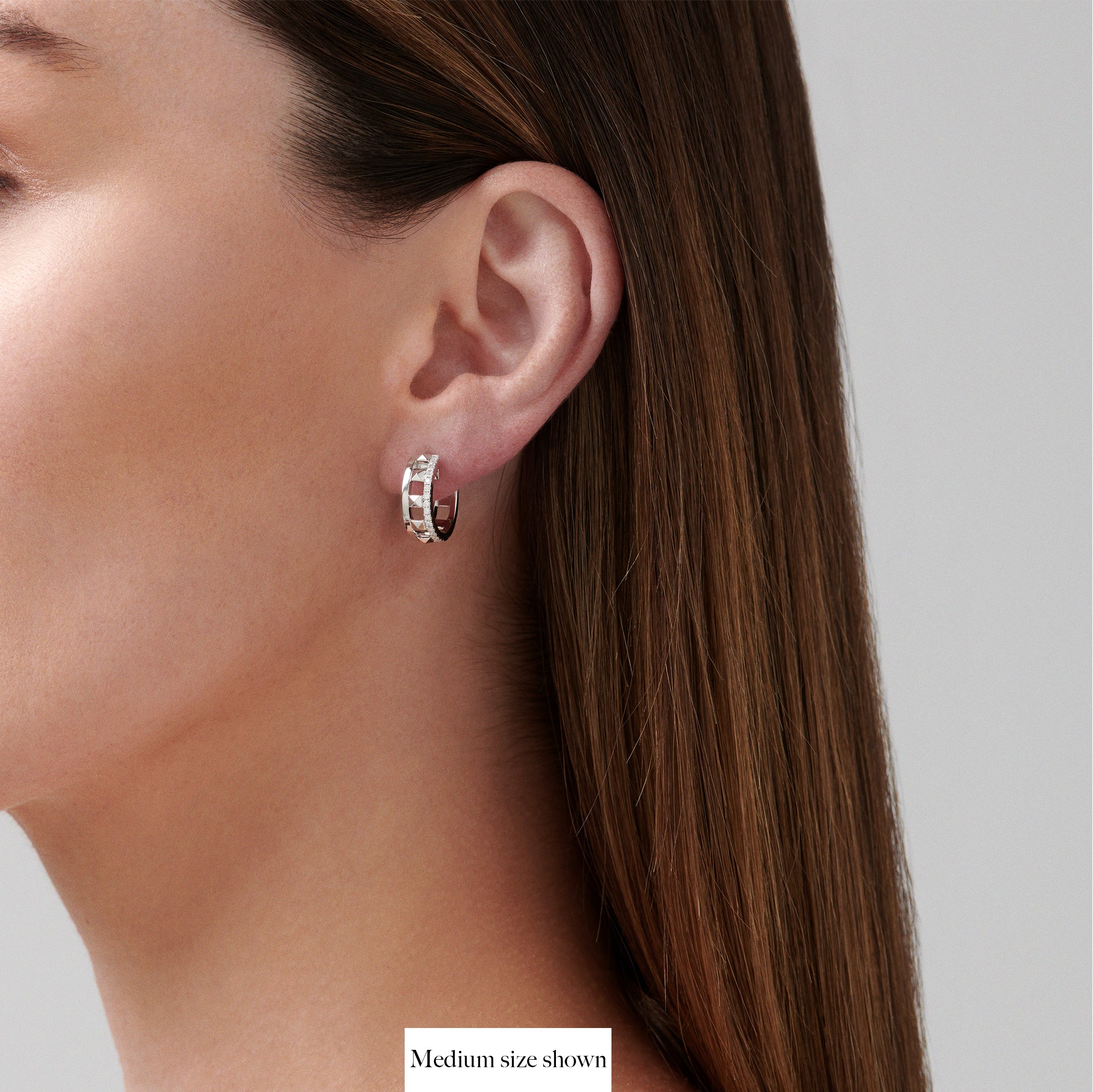 R.08® Contour Diamond Huggies | White Gold - Image 5