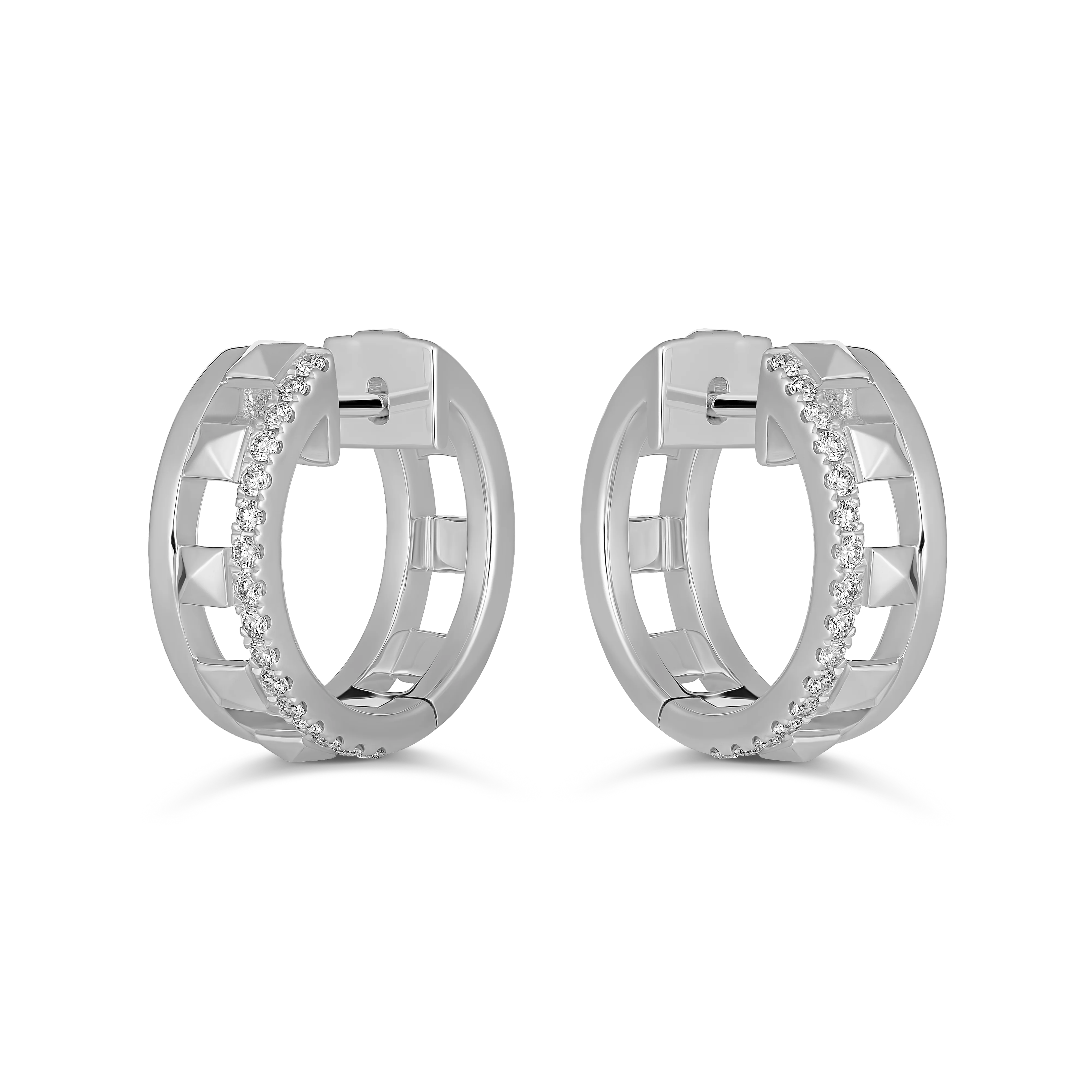 R.08® Contour Diamond Huggies | White Gold - Image 6
