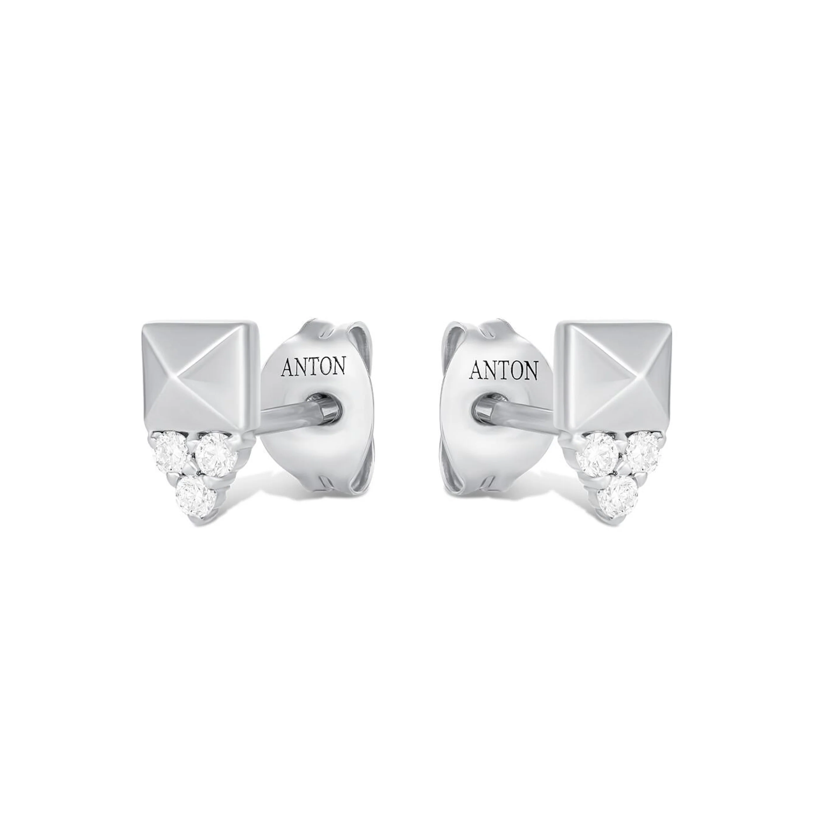 R.08® Nirvana Trio Diamond Studs | 18K White Gold - Image 3