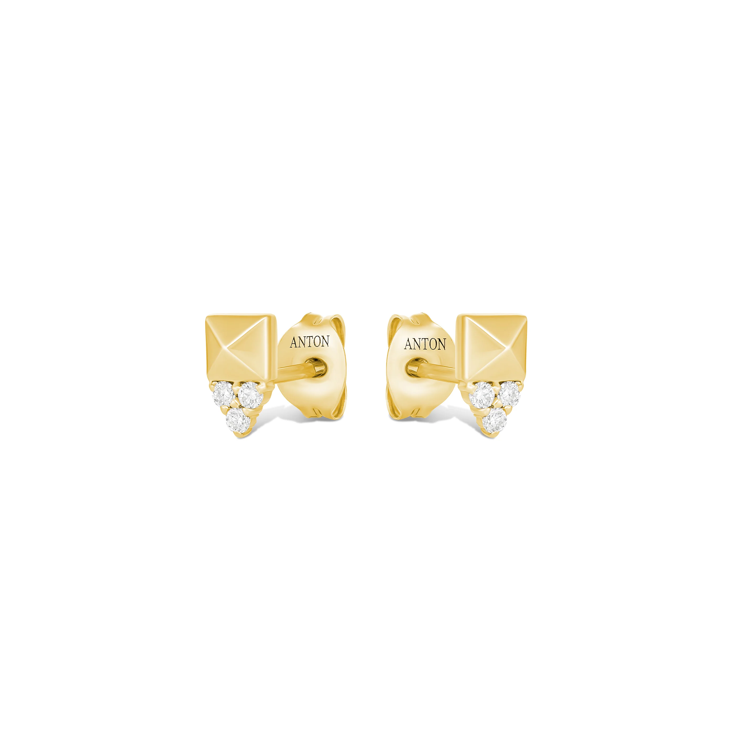 R.08® Nirvana Trio Diamond Studs | 18K Yellow Gold - Image 3