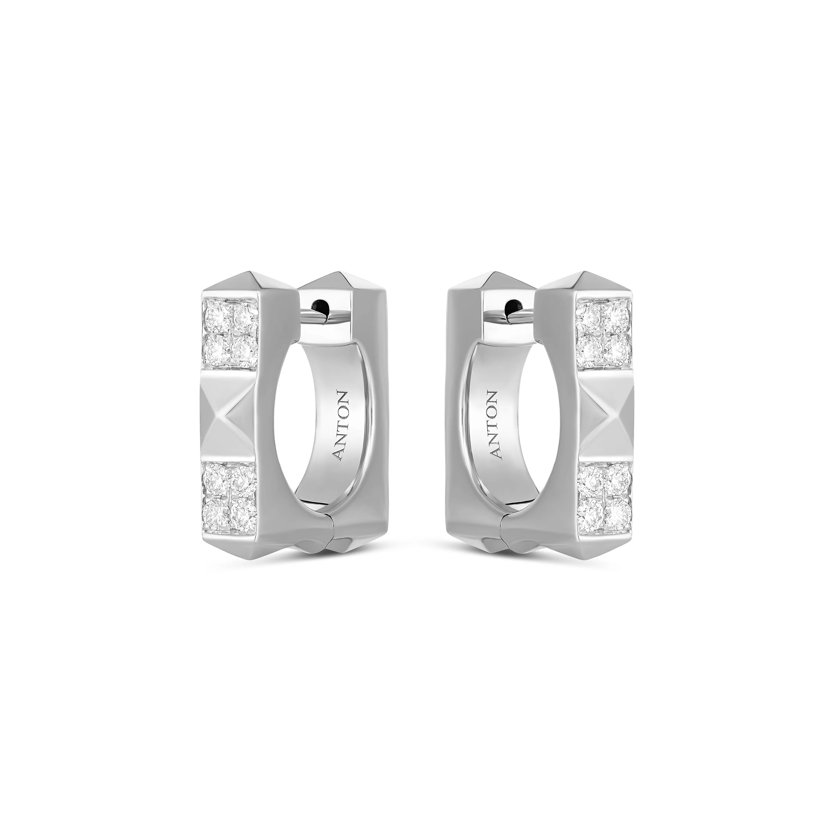 R.08® Quad Small Diamond Earrings | 18K White Gold - Image 3