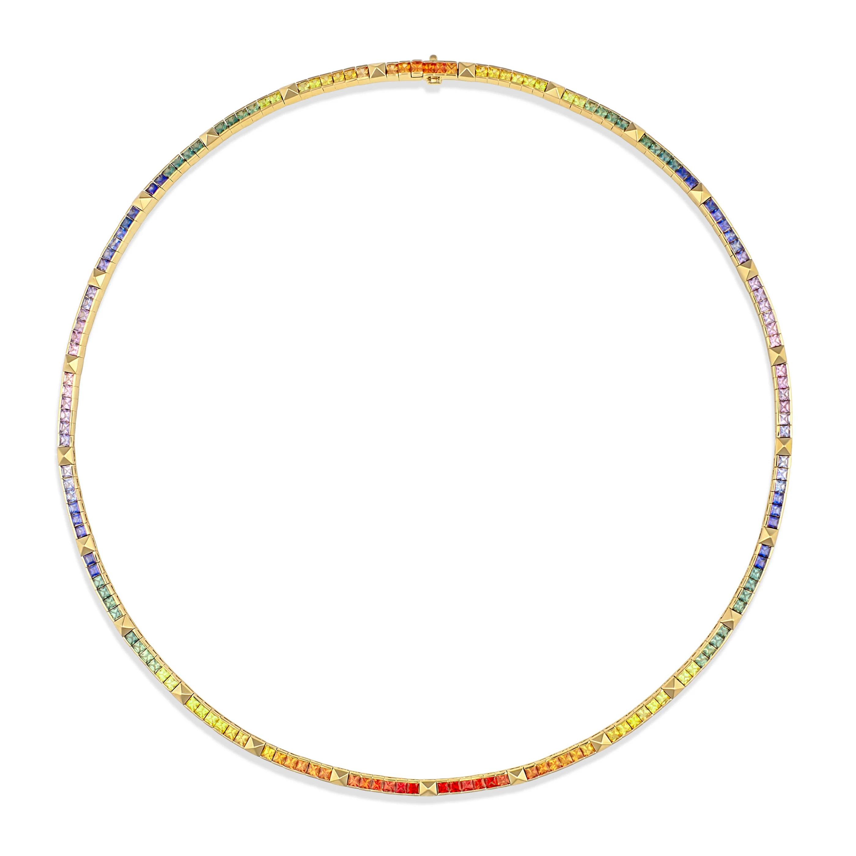 R.08® Une Rainbow Sapphire Necklace | Rose Gold - Image 3