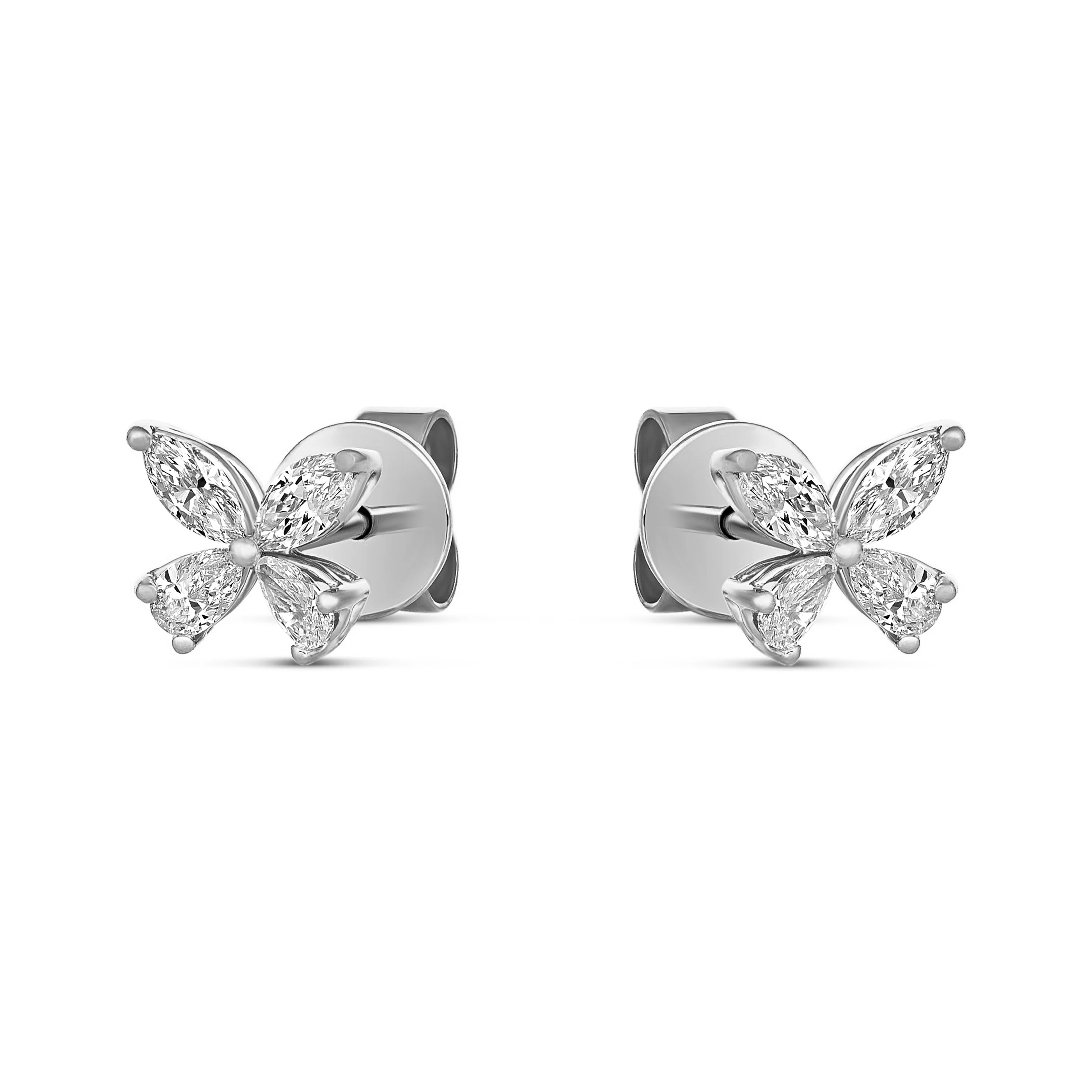 Riviera Cannes Floral Diamond Earrings | 18K White Gold - Image 2