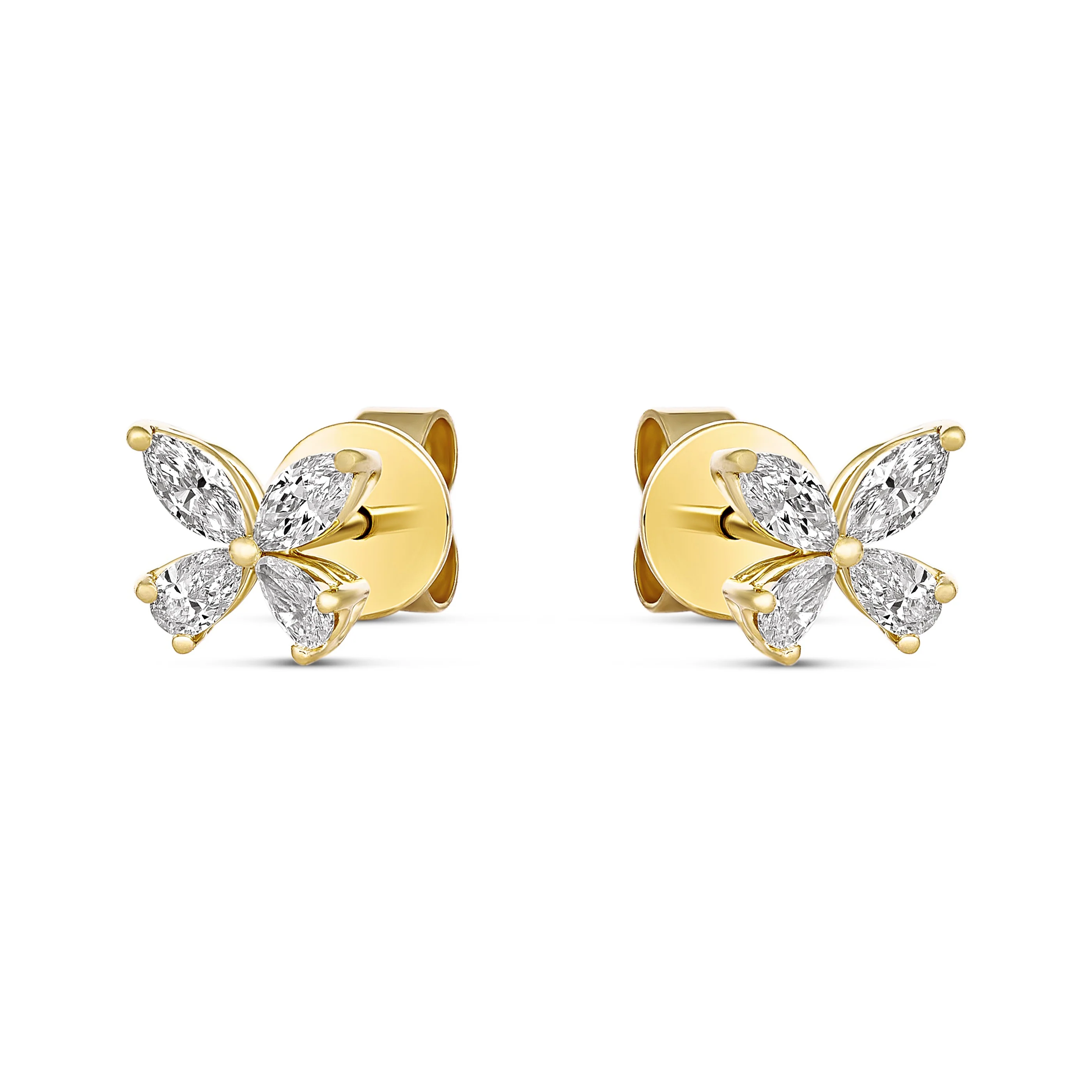 Riviera Cannes Floral Diamond Earrings | 18K Yellow Gold - Image 2