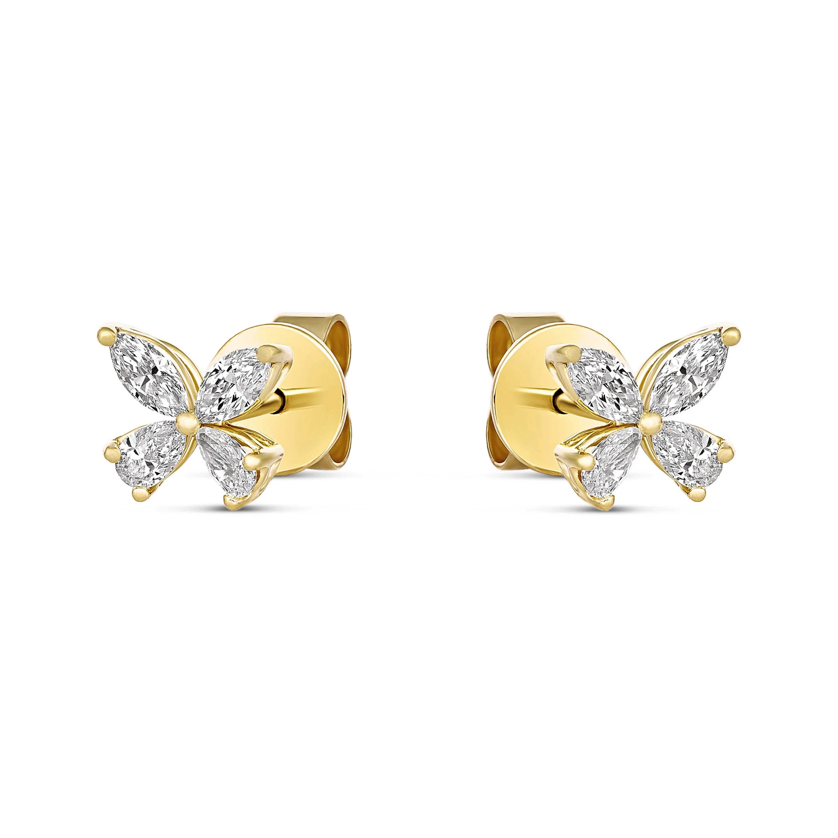 Riviera Cannes Floral Diamond Earrings | 18K Yellow Gold - Image 4
