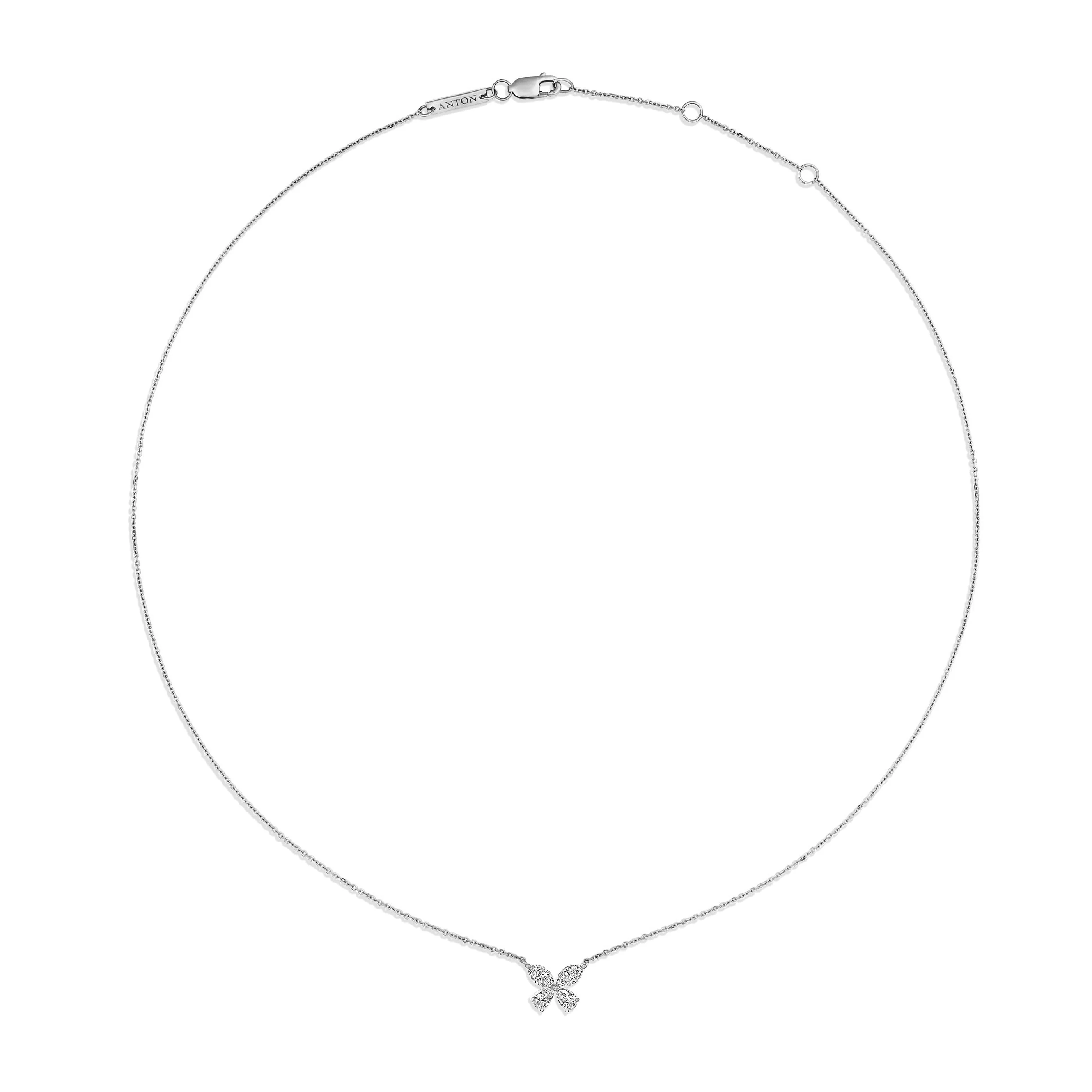 Riviera Cannes Floral Diamond Pendant | 18K White Gold - Image 4
