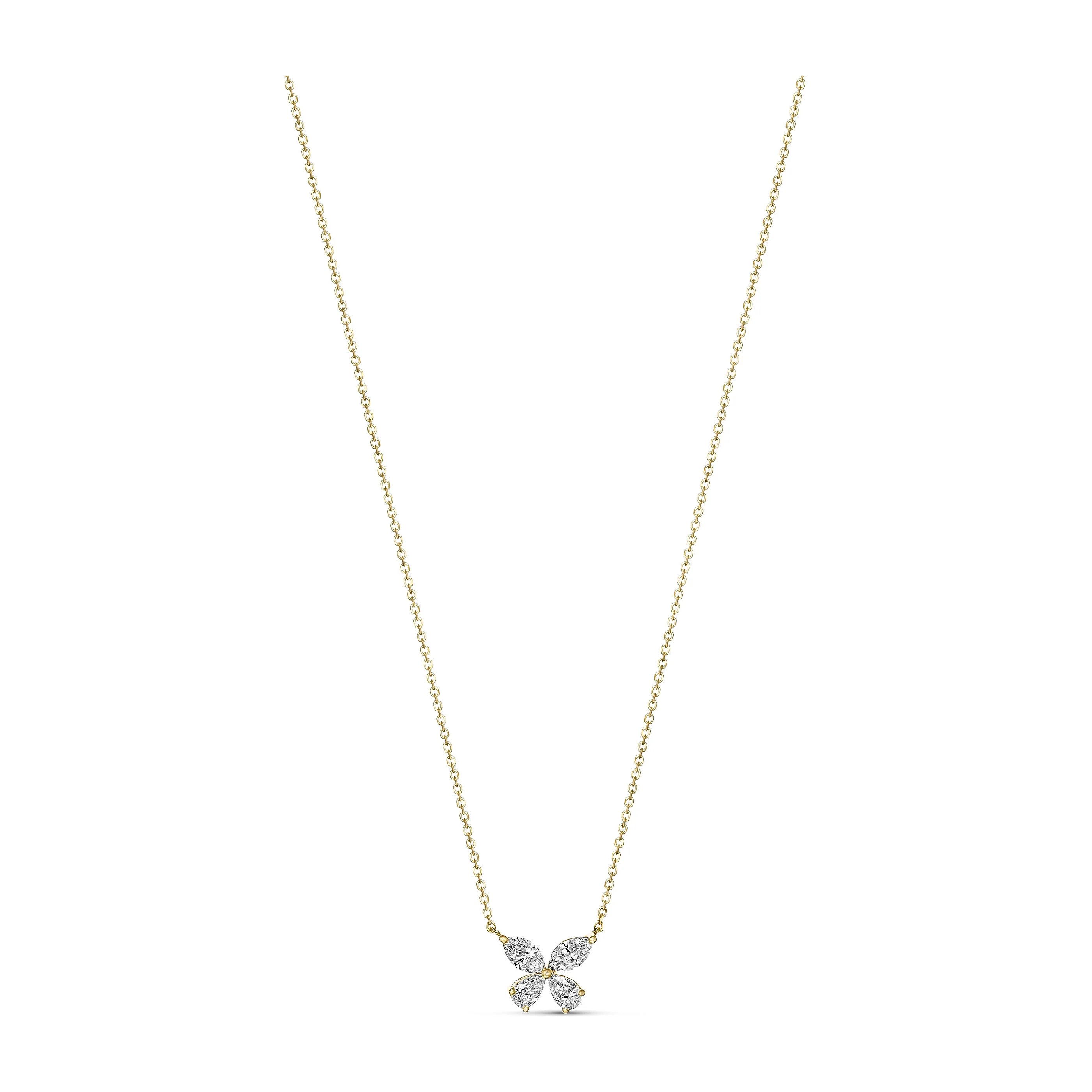 Riviera Cannes Floral Diamond Pendant | 18K Yellow Gold - Image 3