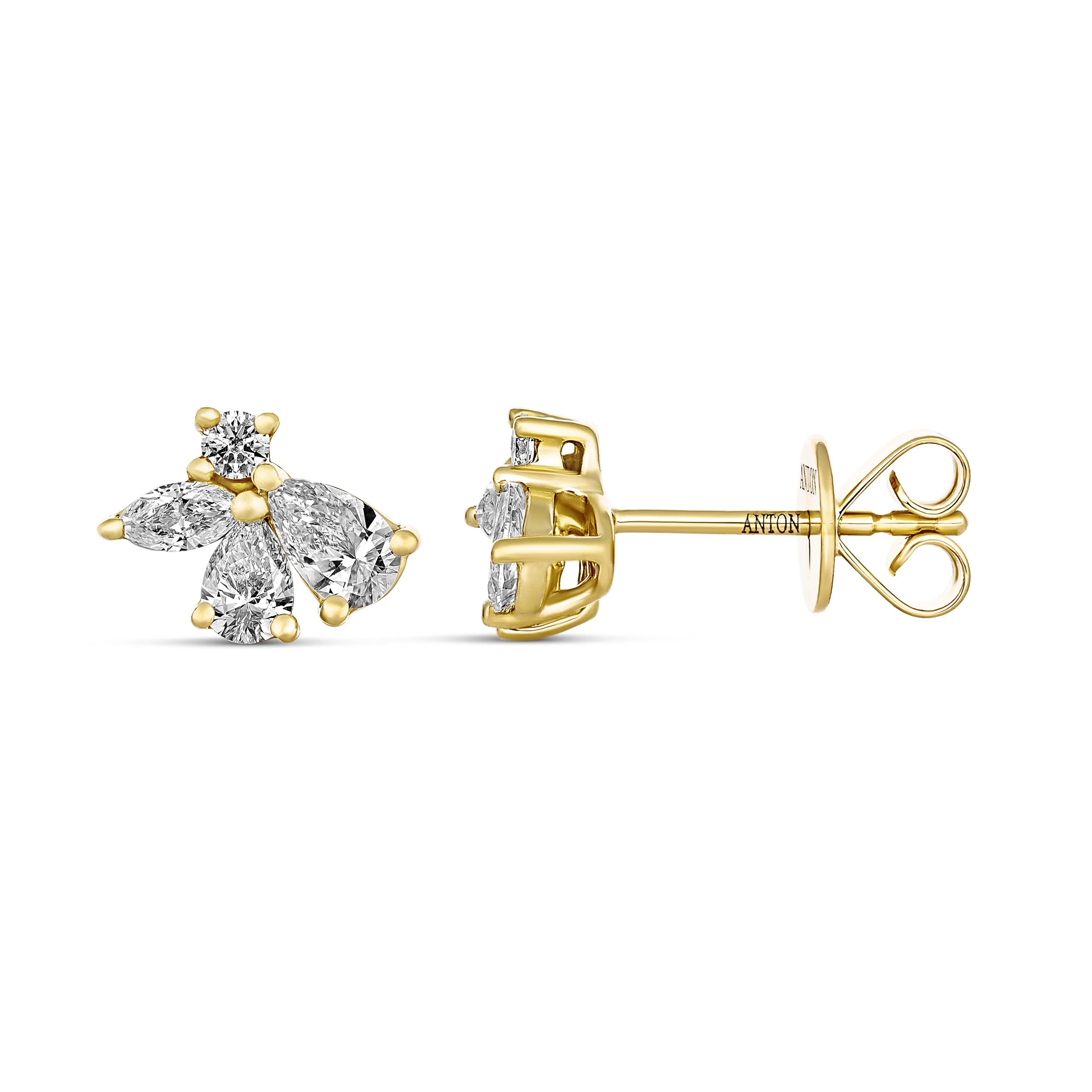 Riviera Cannes Flutter Diamond Earrings | 18K Yellow Gold - Image 3
