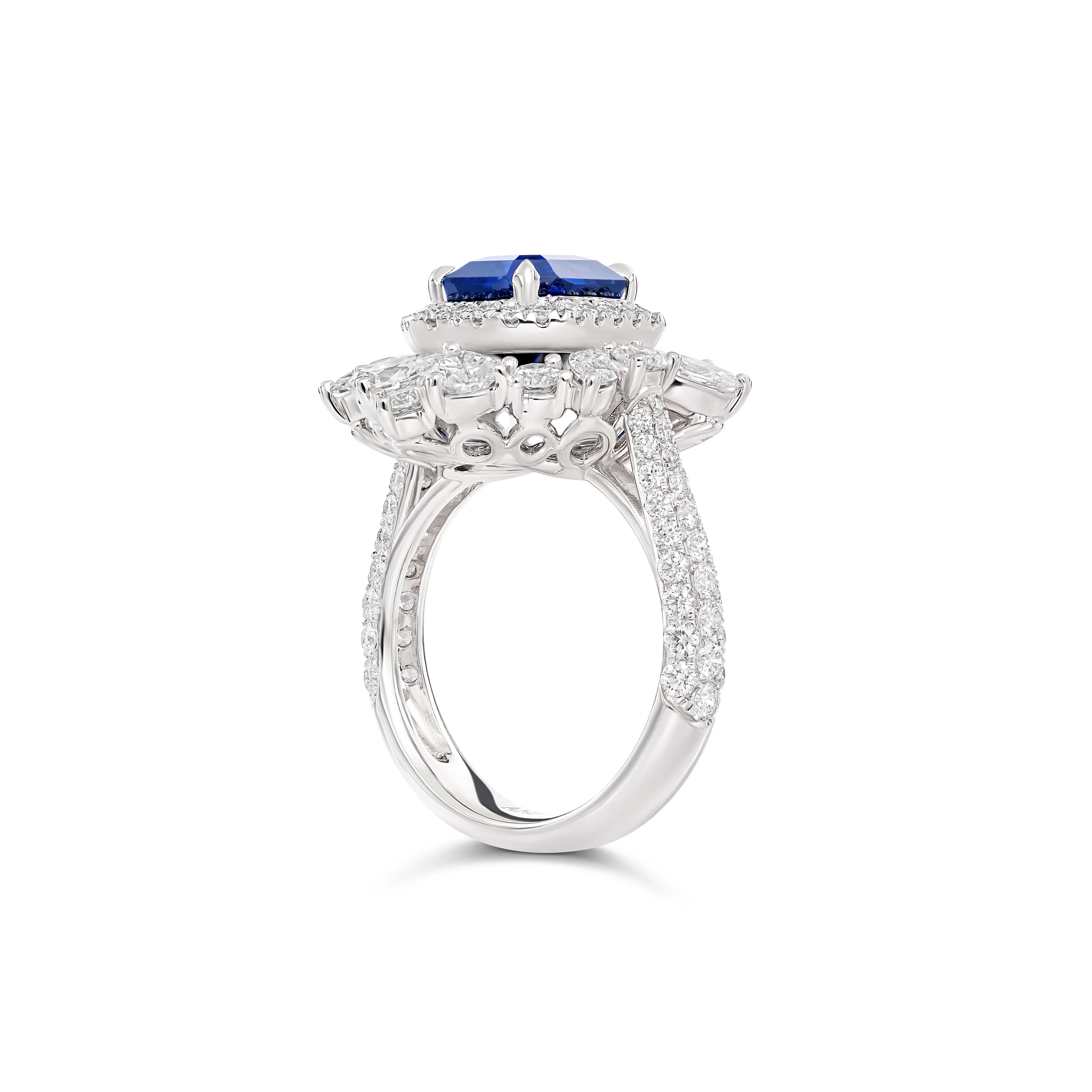 Riviera Cannes Sapphire and Diamond Ring | White Gold - Image 3