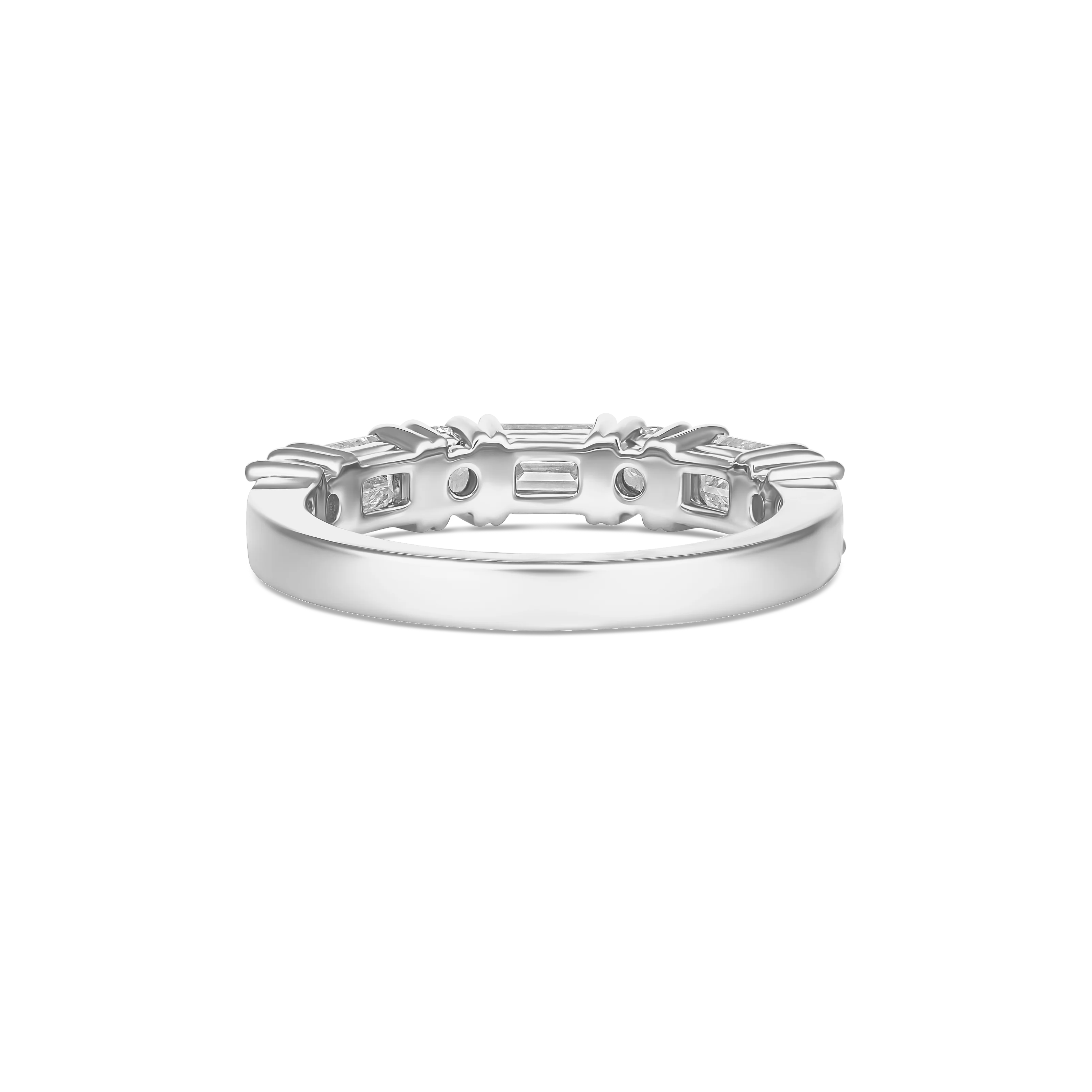 Riviera Emerald and Round cut Diamond Ring | Platinum - Image 3