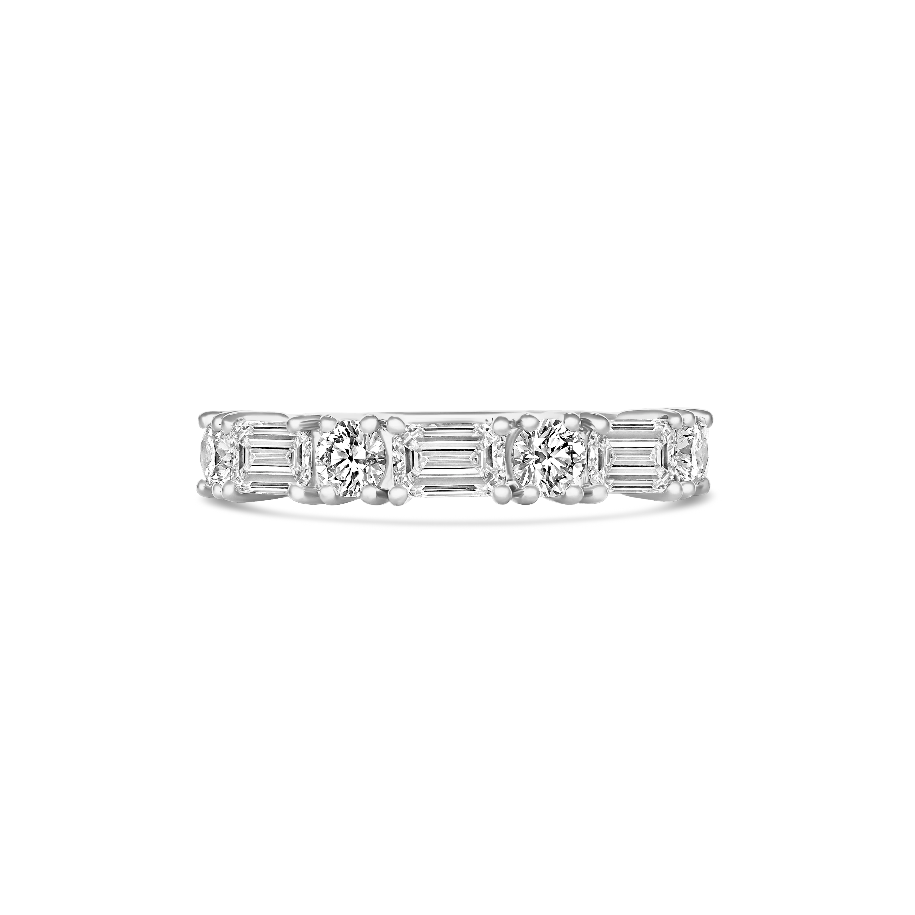 Riviera Emerald and Round cut Diamond Ring | Platinum - Image 4
