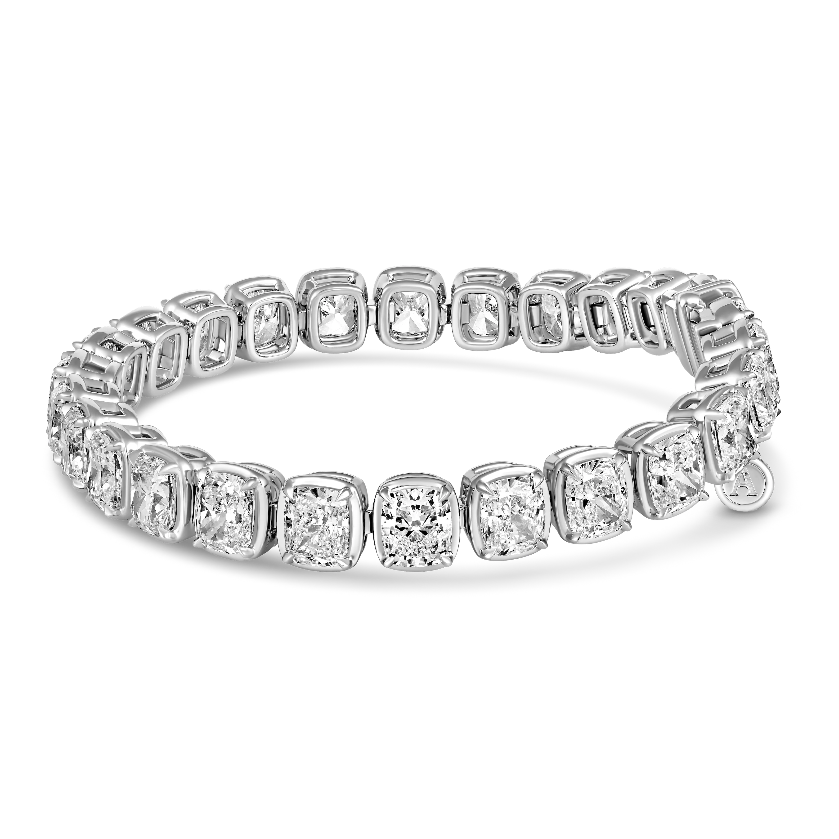 Luminous Cushion Cut Natural Diamond Bracelet | Platinum