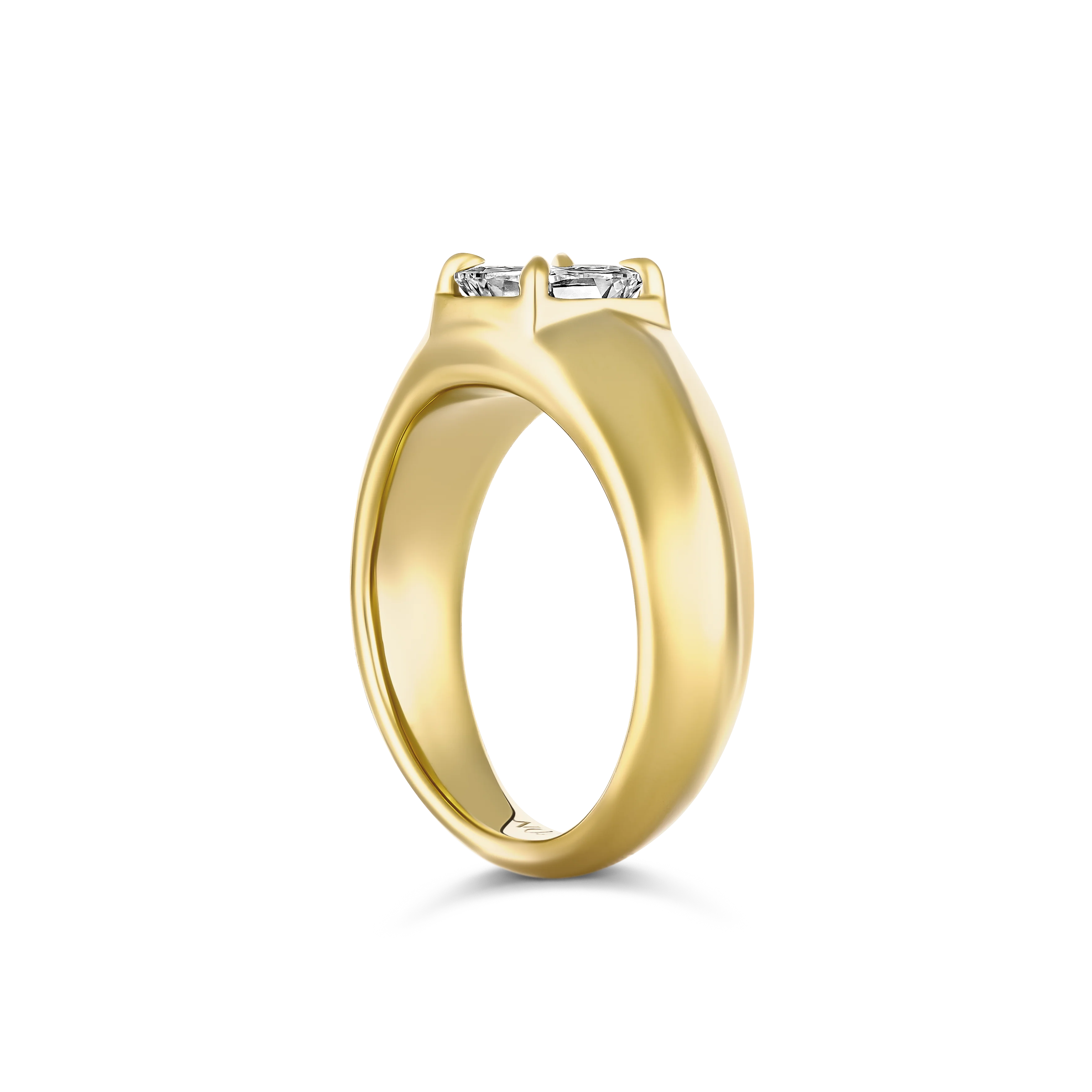 Luminous Cushion Natural Diamond Ring | 18k Yellow Gold - Image 4