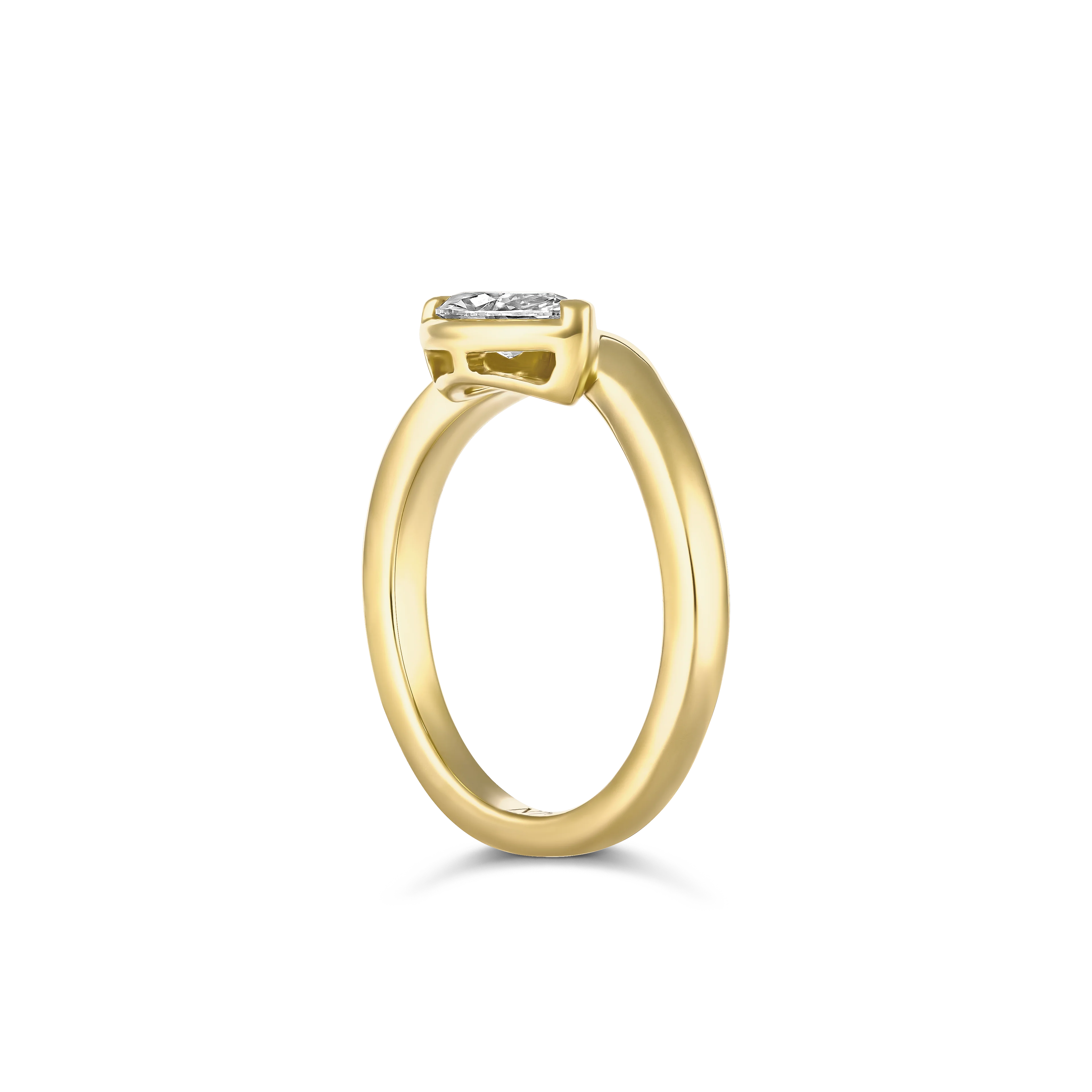 Luminous Marquise East-West Natural Diamond Ring | 18K Yellow Gold - Image 2