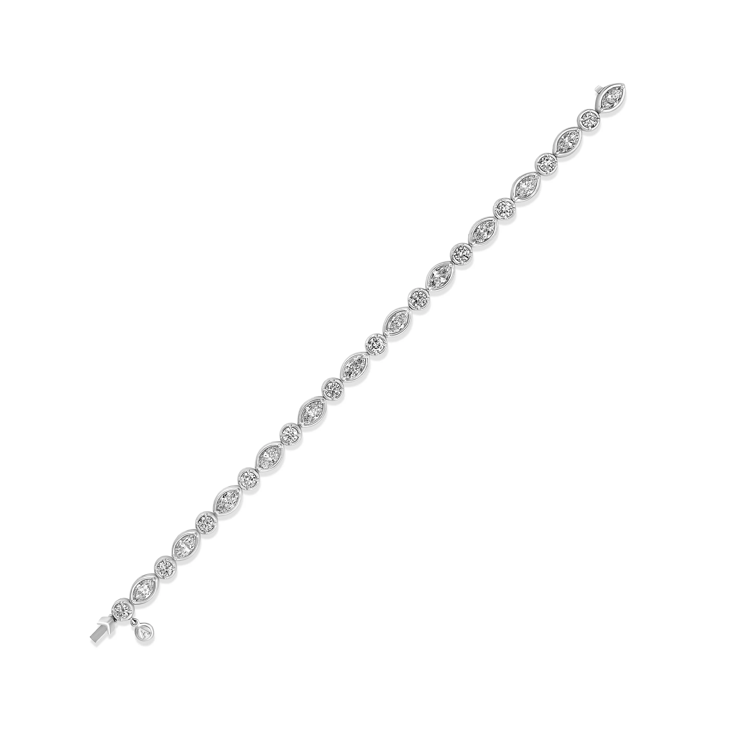 Luminous Multi Shape Diamond Bezel Set Bracelet | Platinum - Image 5