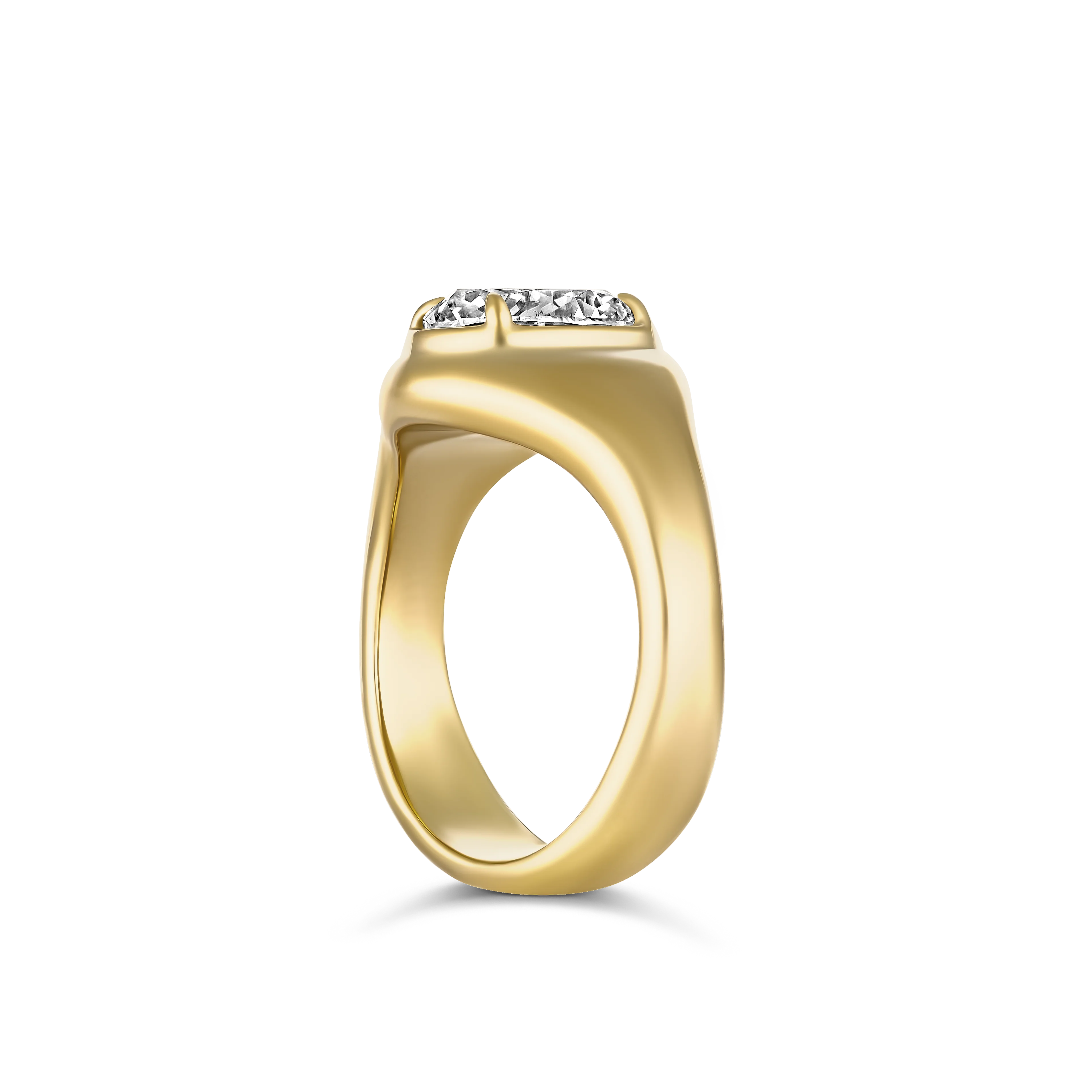 Luminous Oval Natural Diamond Ring | 18k Yellow Gold - Image 4