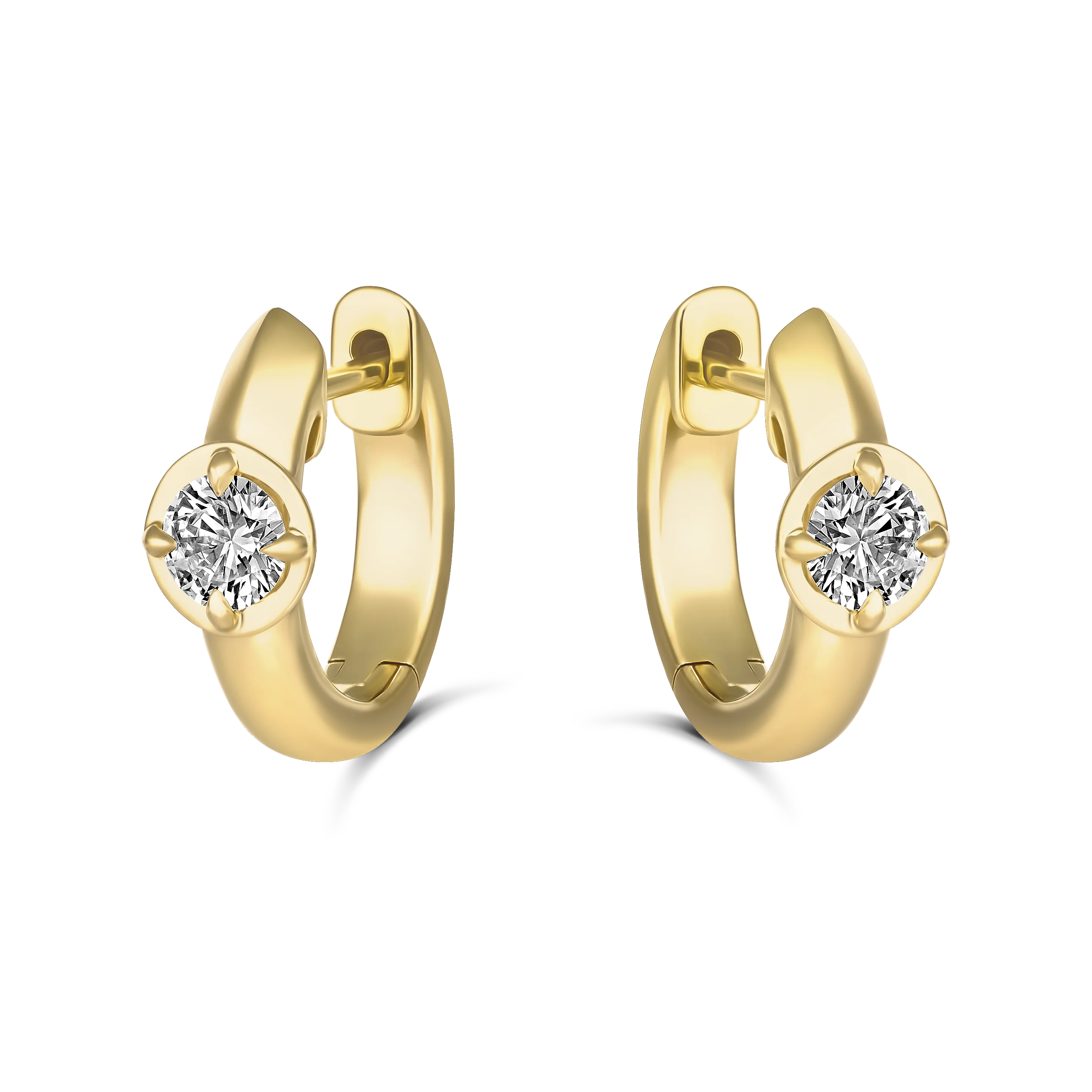 Luminous Small Diamond Huggies | 18k Yellow Gold - Image 4