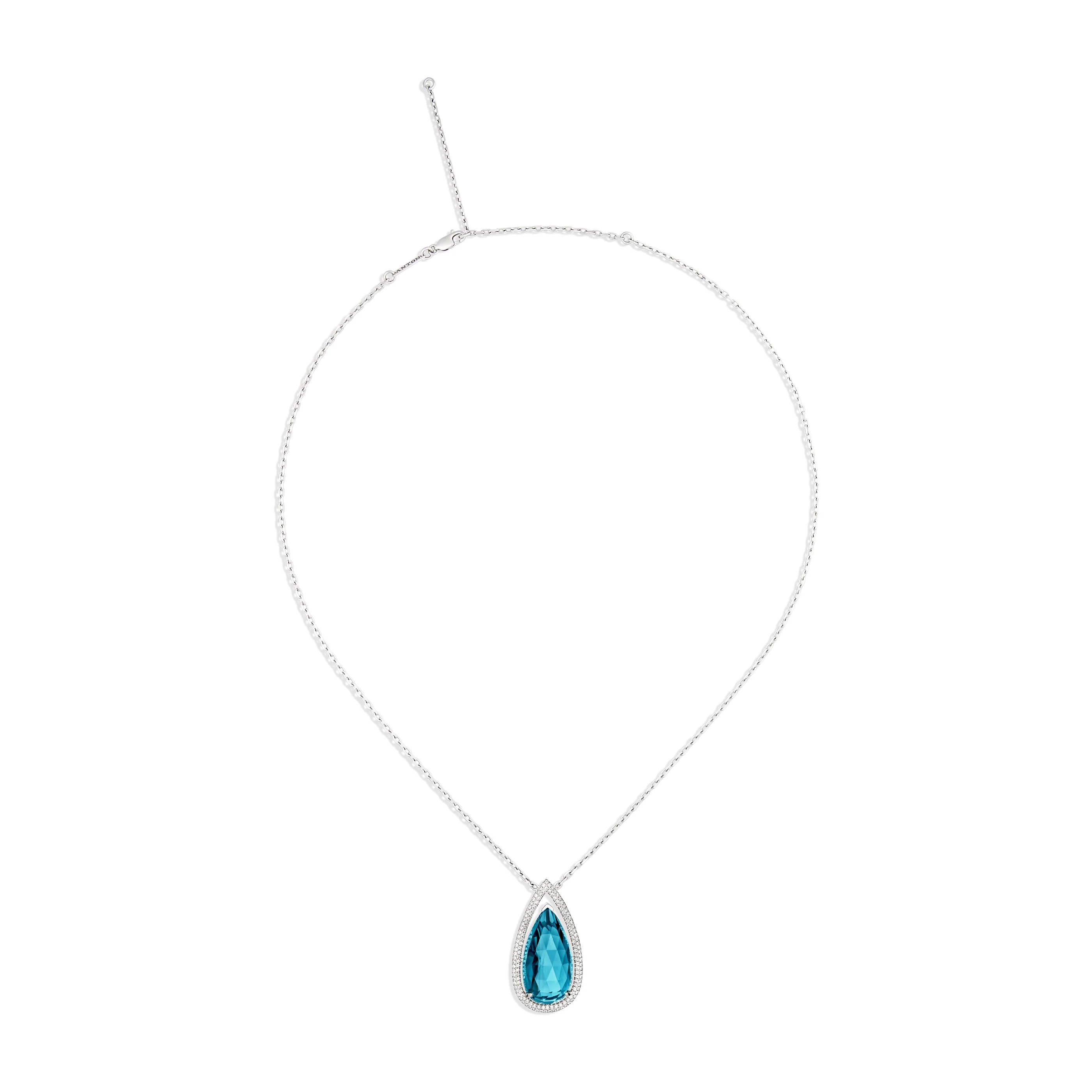 ROCK Candy® Blue Topaz Diamond Pendant | White Gold - Image 3