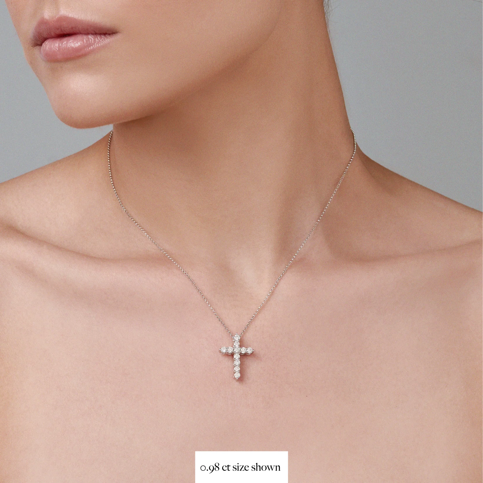 Stella Diamond Cross Necklace | White Gold - Image 15