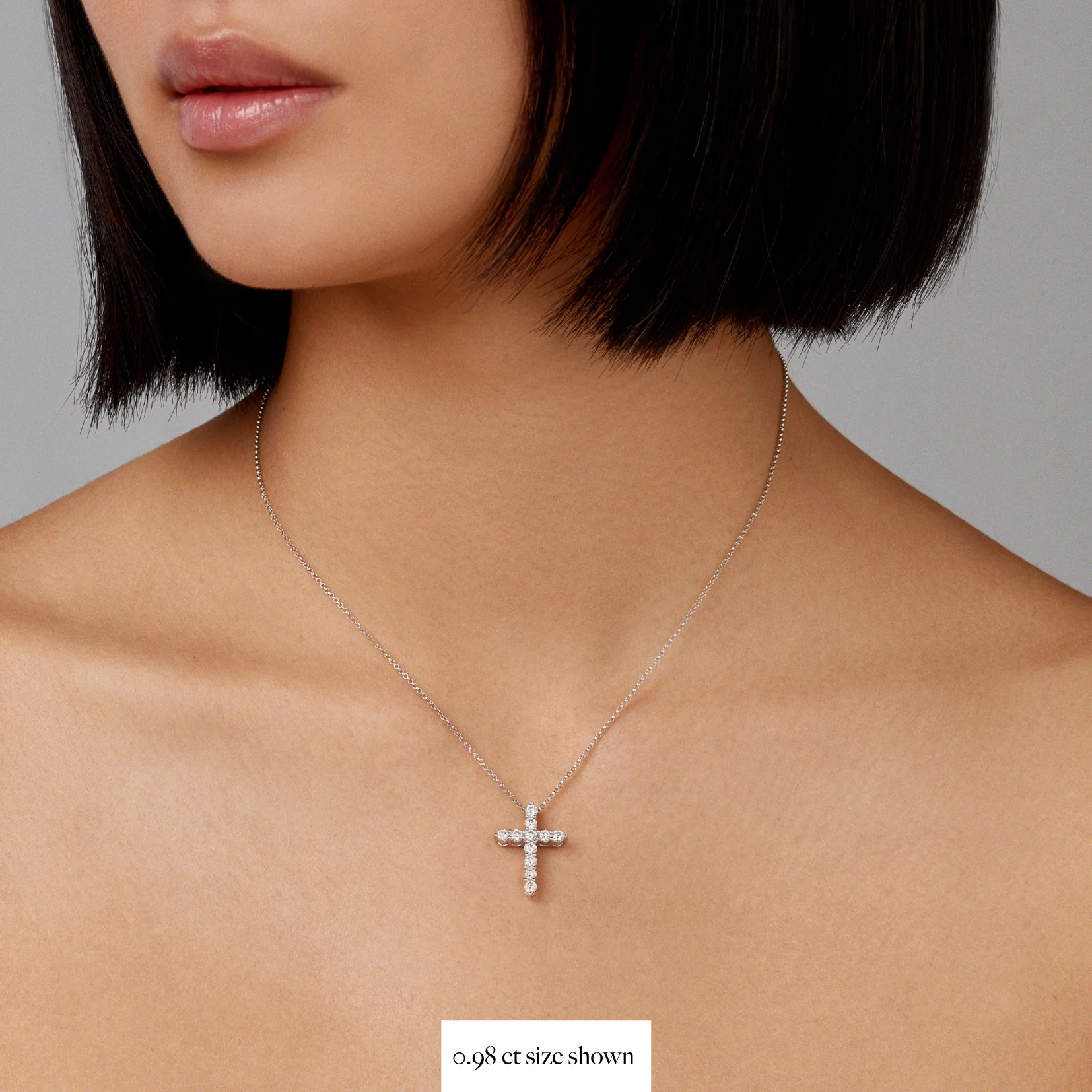 Stella Diamond Cross Necklace | White Gold - Image 16