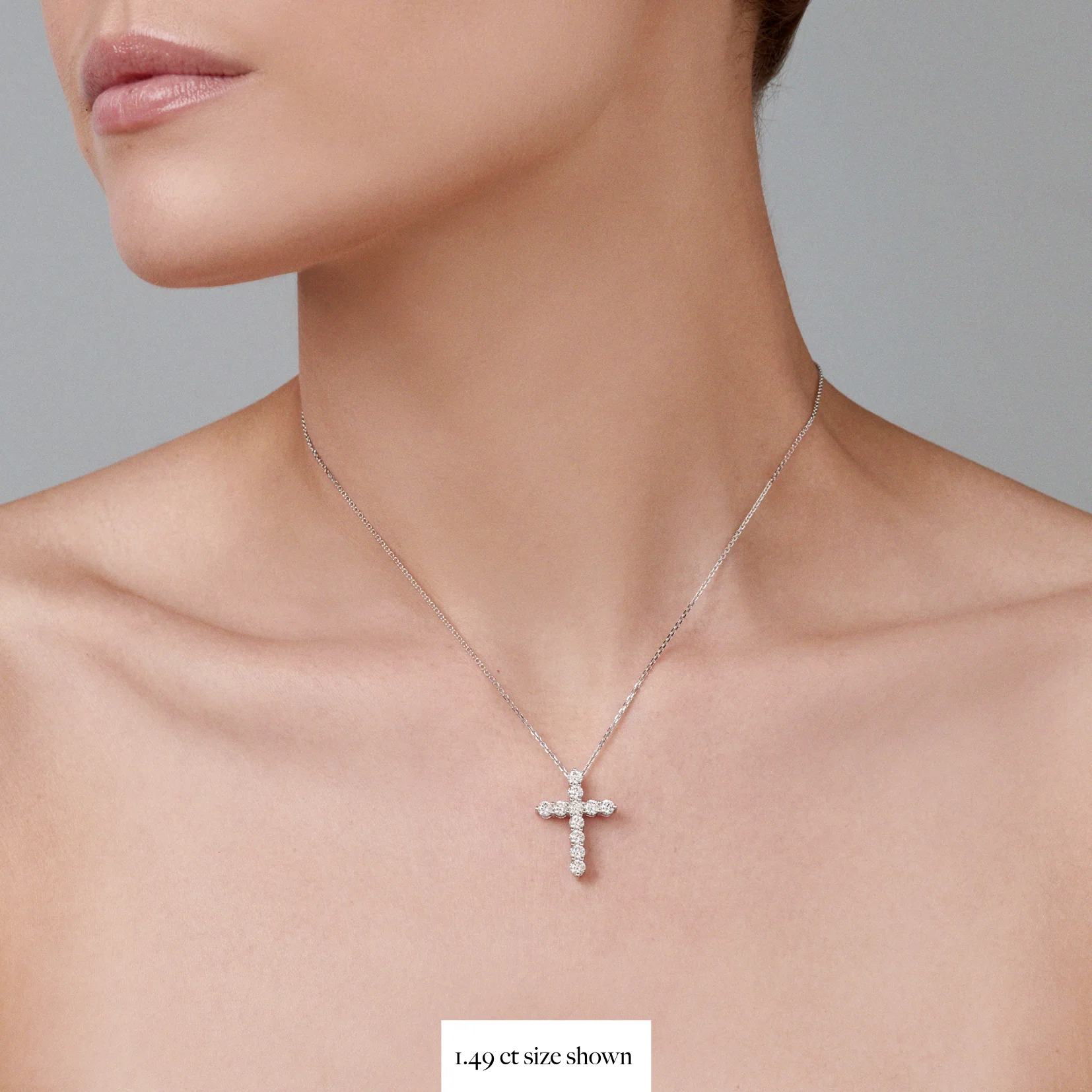 Stella Diamond Cross Necklace | White Gold - Image 17