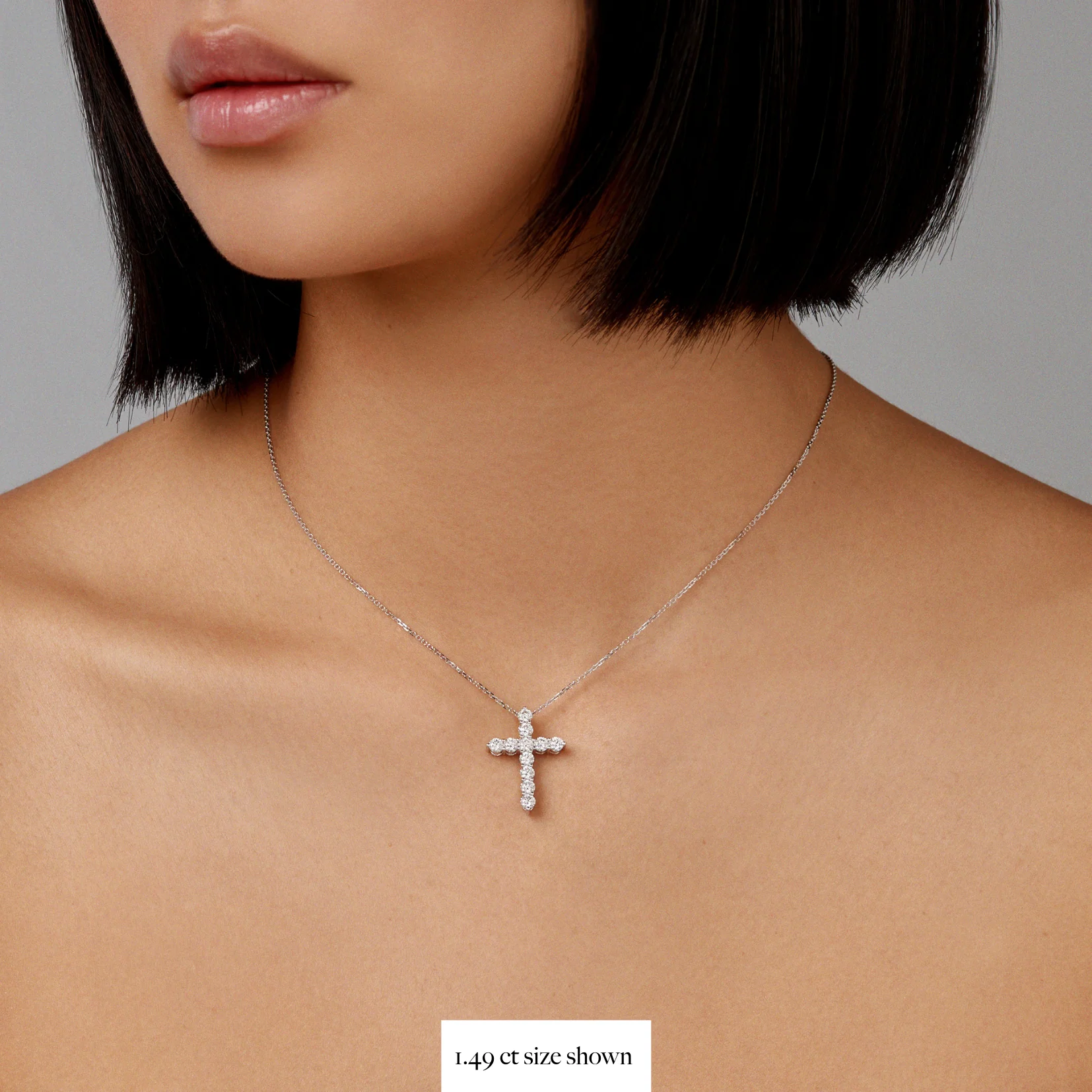 Stella Diamond Cross Necklace | White Gold - Image 18