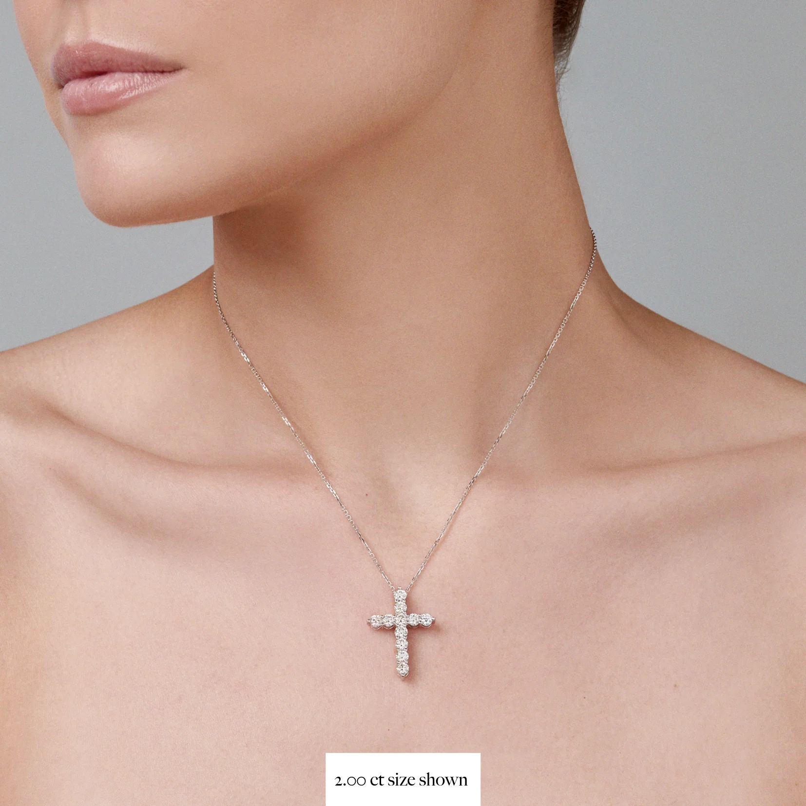 Stella Diamond Cross Necklace | White Gold - Image 19