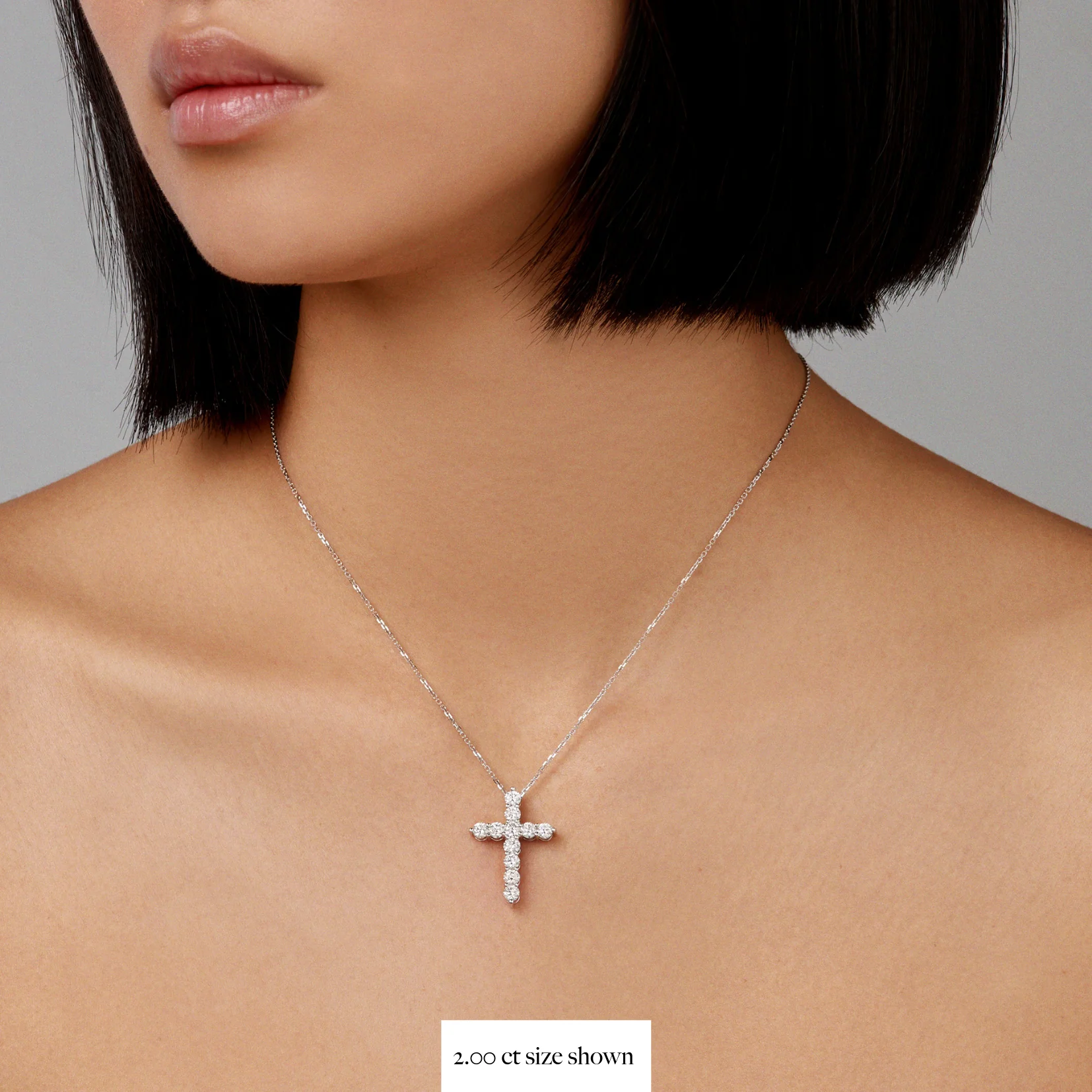 Stella Diamond Cross Necklace | White Gold - Image 20