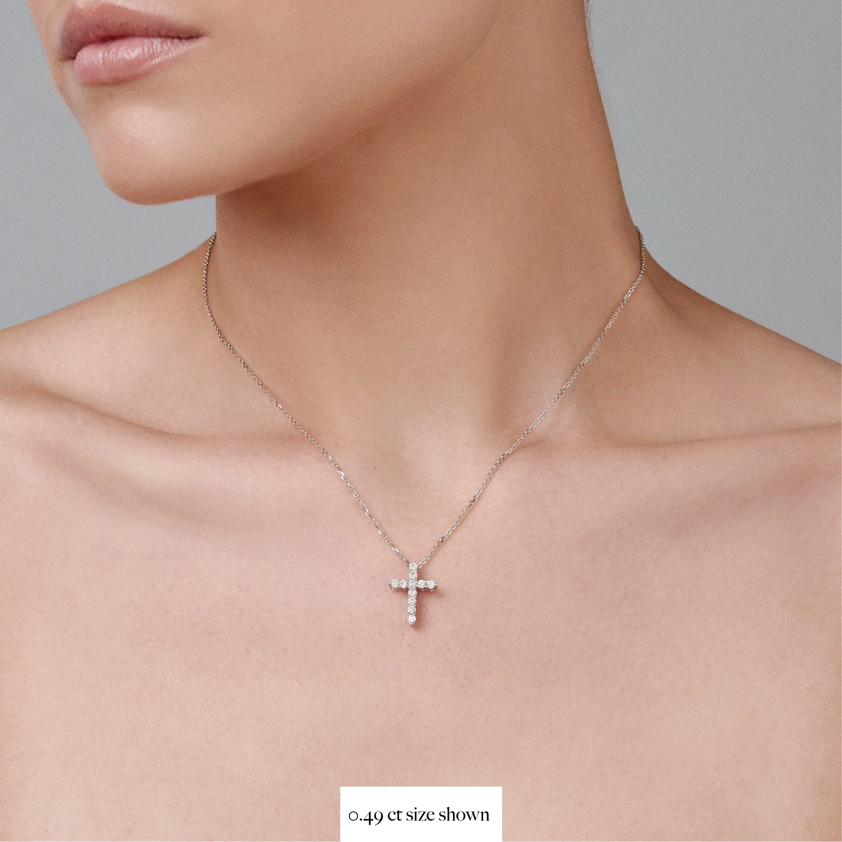 Stella Diamond Cross Necklace | White Gold - Image 21