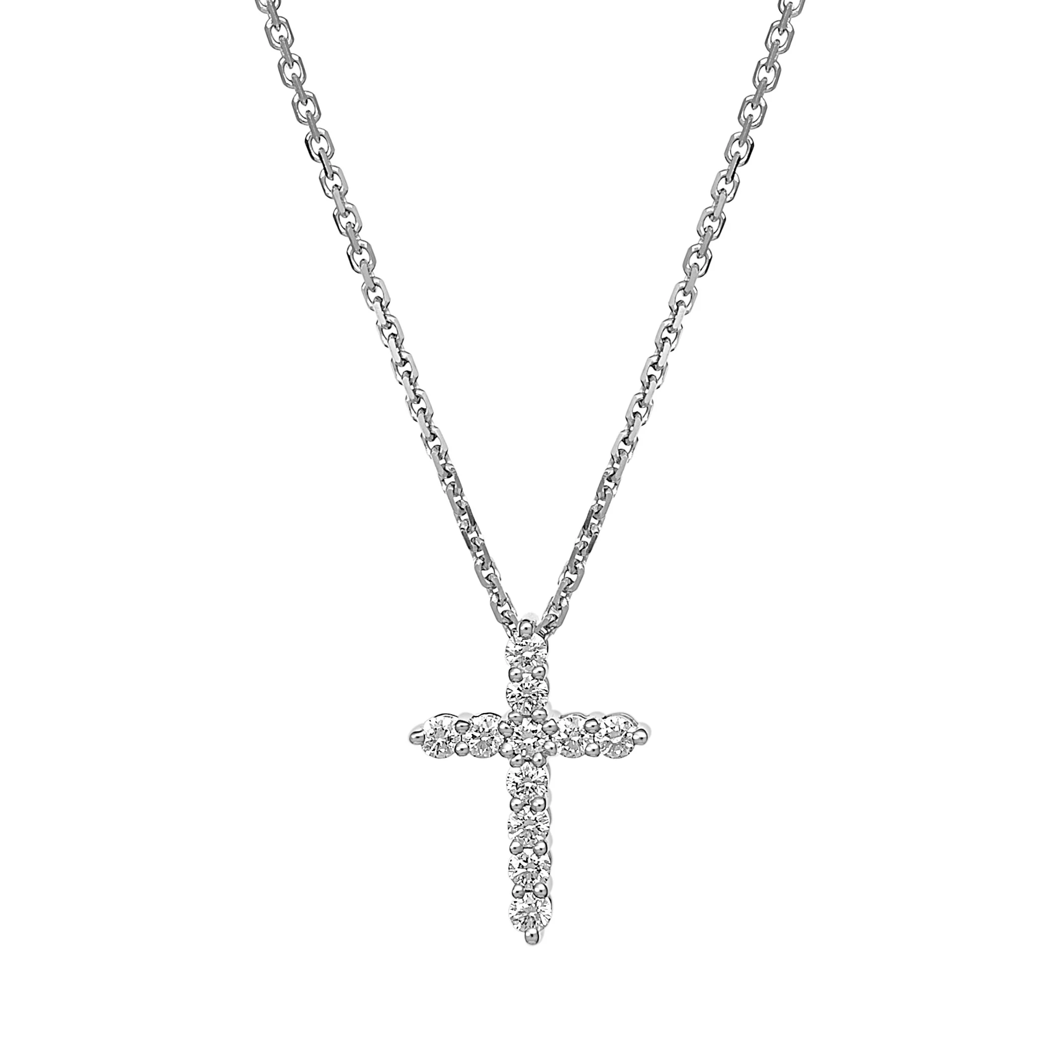 Stella Diamond Cross Necklace | White Gold - Image 22