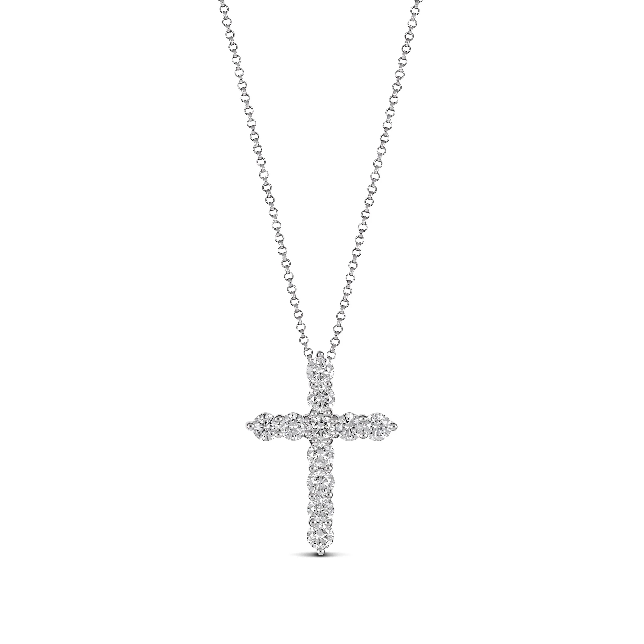 Stella Diamond Cross Necklace | White Gold - Image 28