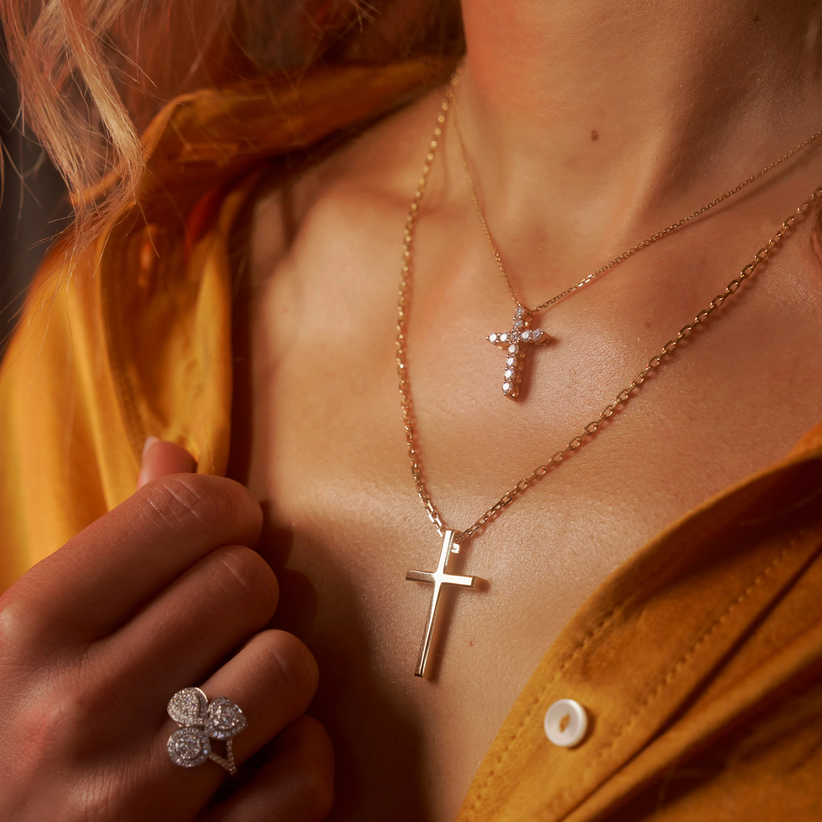 Saint Solid Gold Cross Necklace | 18K Yellow Gold - Image 12