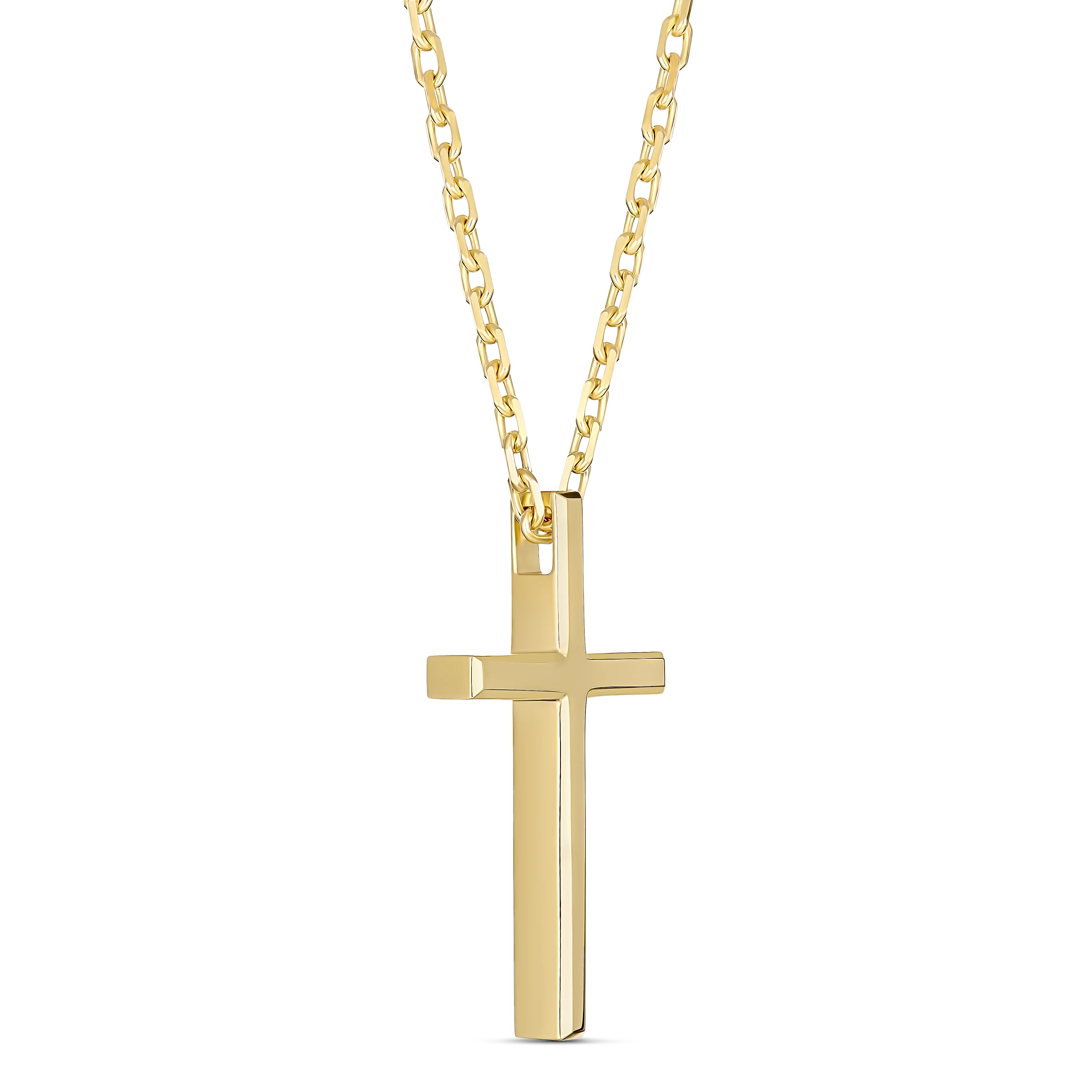 Saint Solid Gold Cross Necklace | 18K Yellow Gold - Image 4