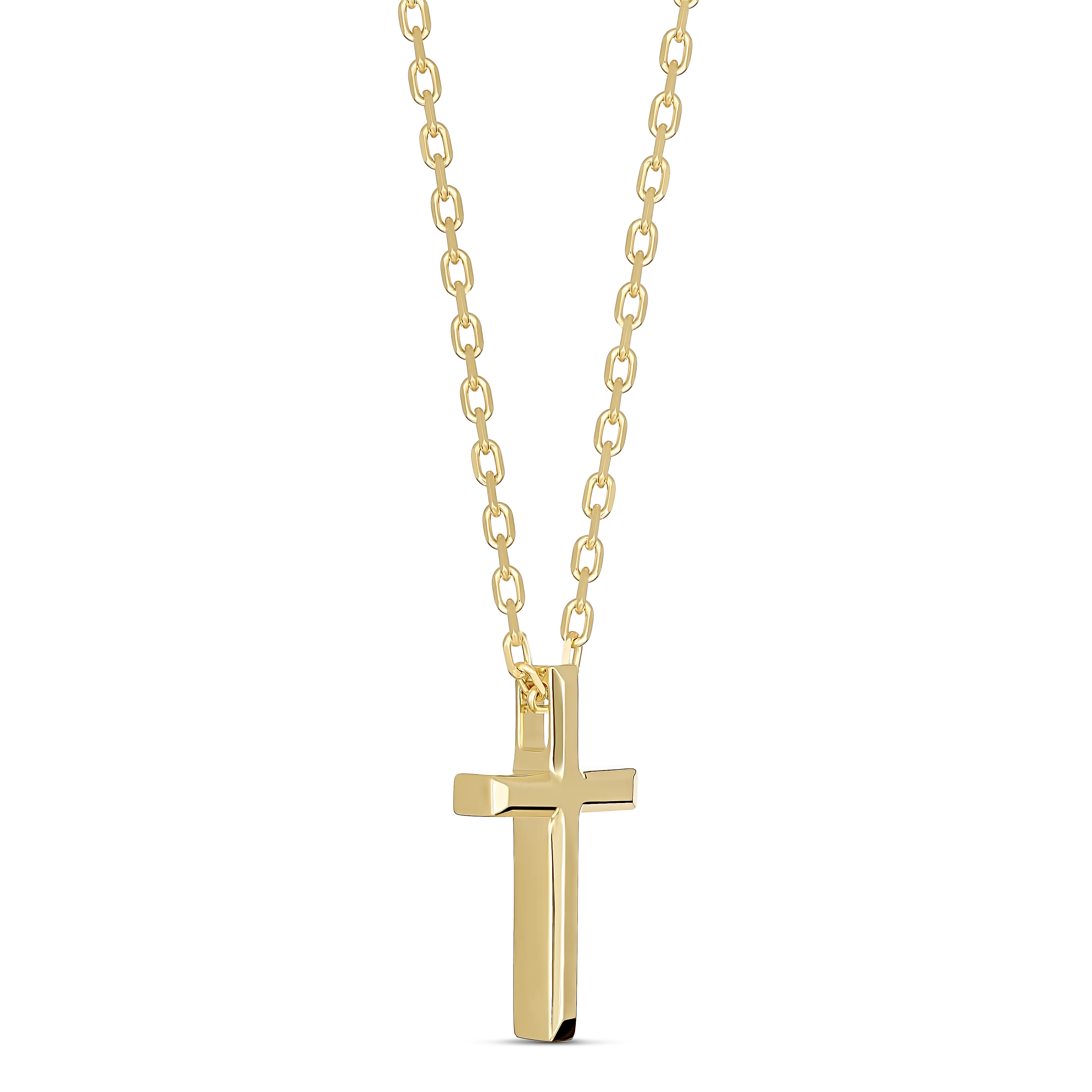 Saint Solid Gold Cross Necklace | 18K Yellow Gold - Image 7