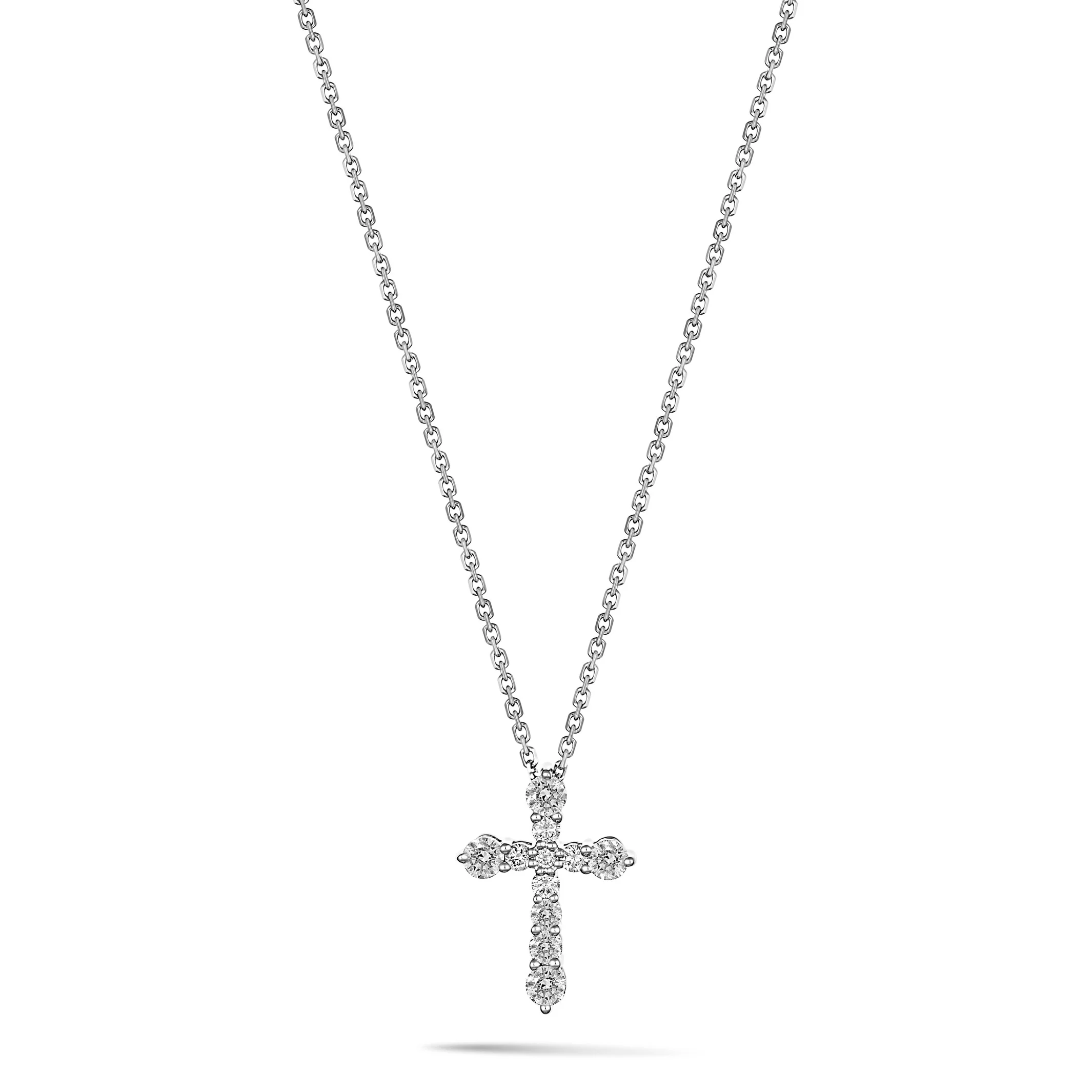 Valentina | Diamond Cross Necklace White Gold - Image 3