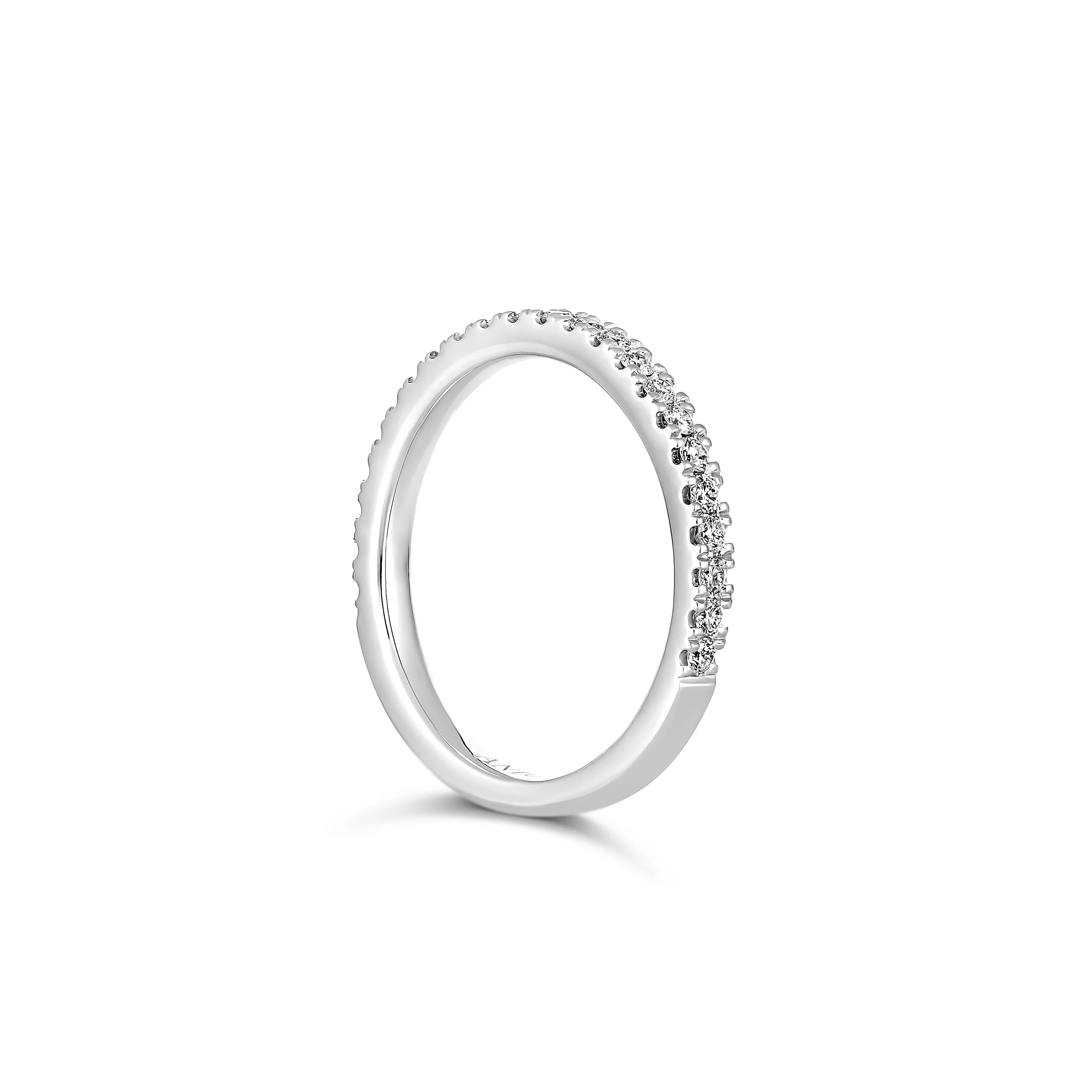 Wedding Lux Round Brilliant Cut Diamond Band | Platinum - Image 2