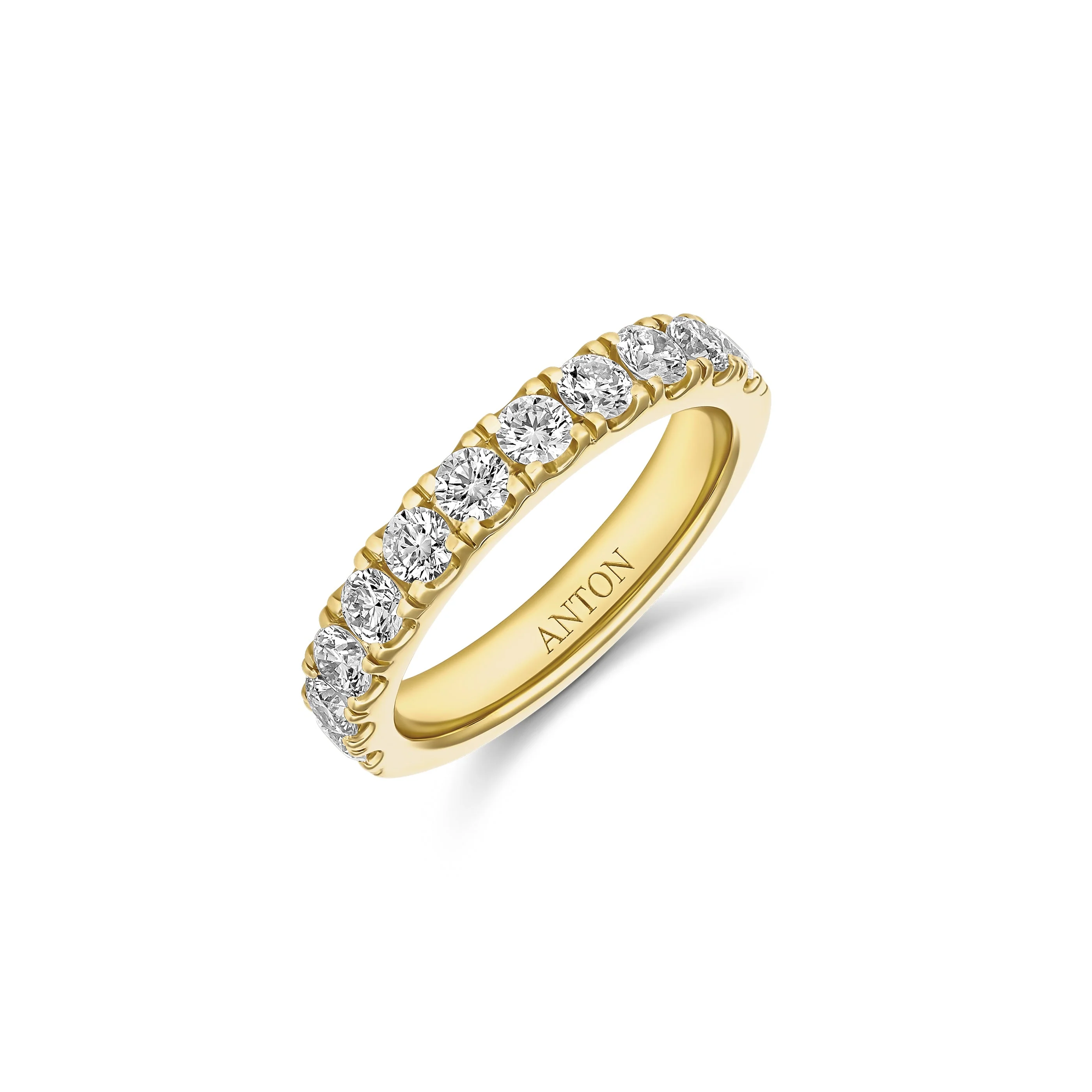 Wedding Lux Round Brilliant Cut Diamond Ring | 18K Yellow Gold - Image 5