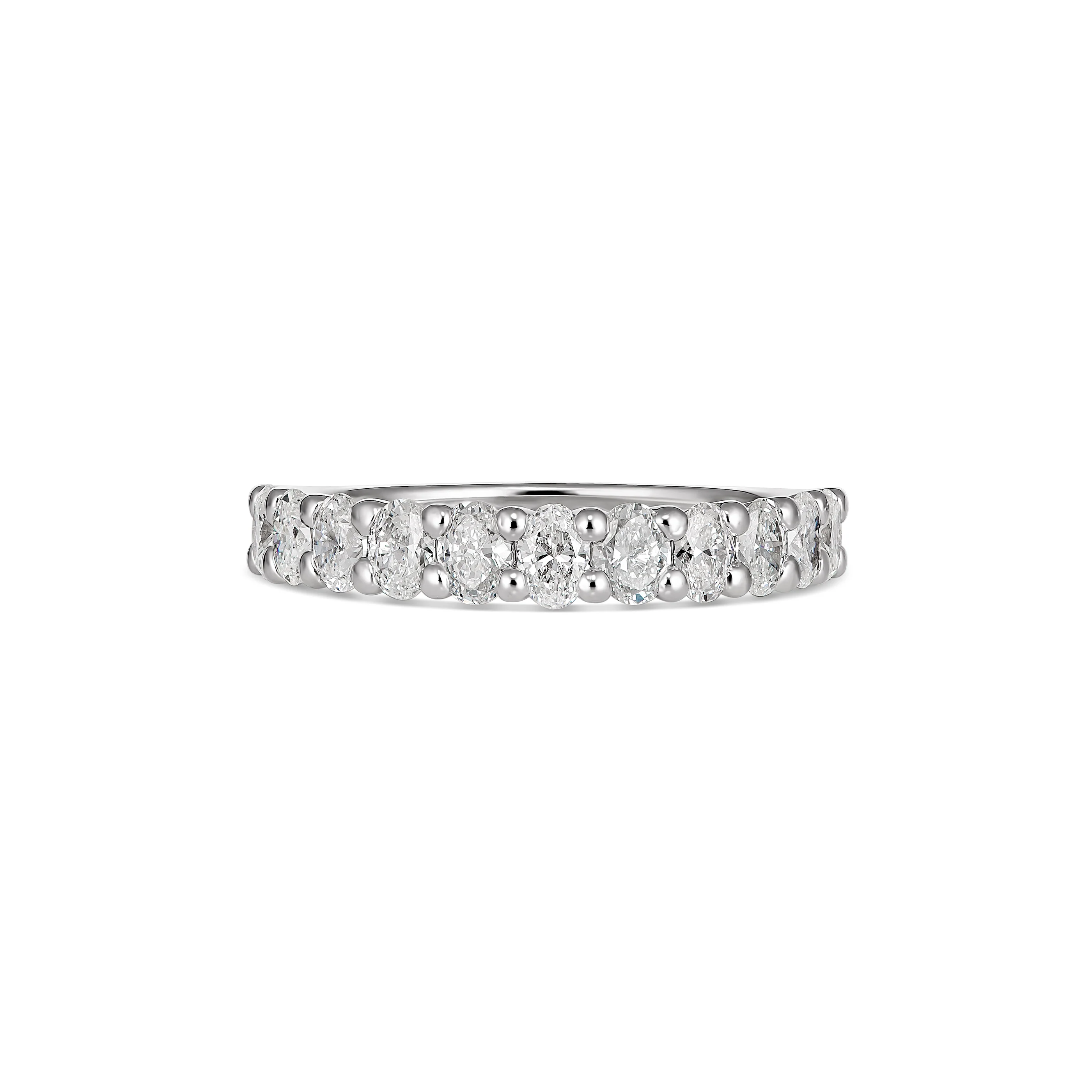 Wedding Vivid Oval Cut Diamond Eternity Band | Platinum