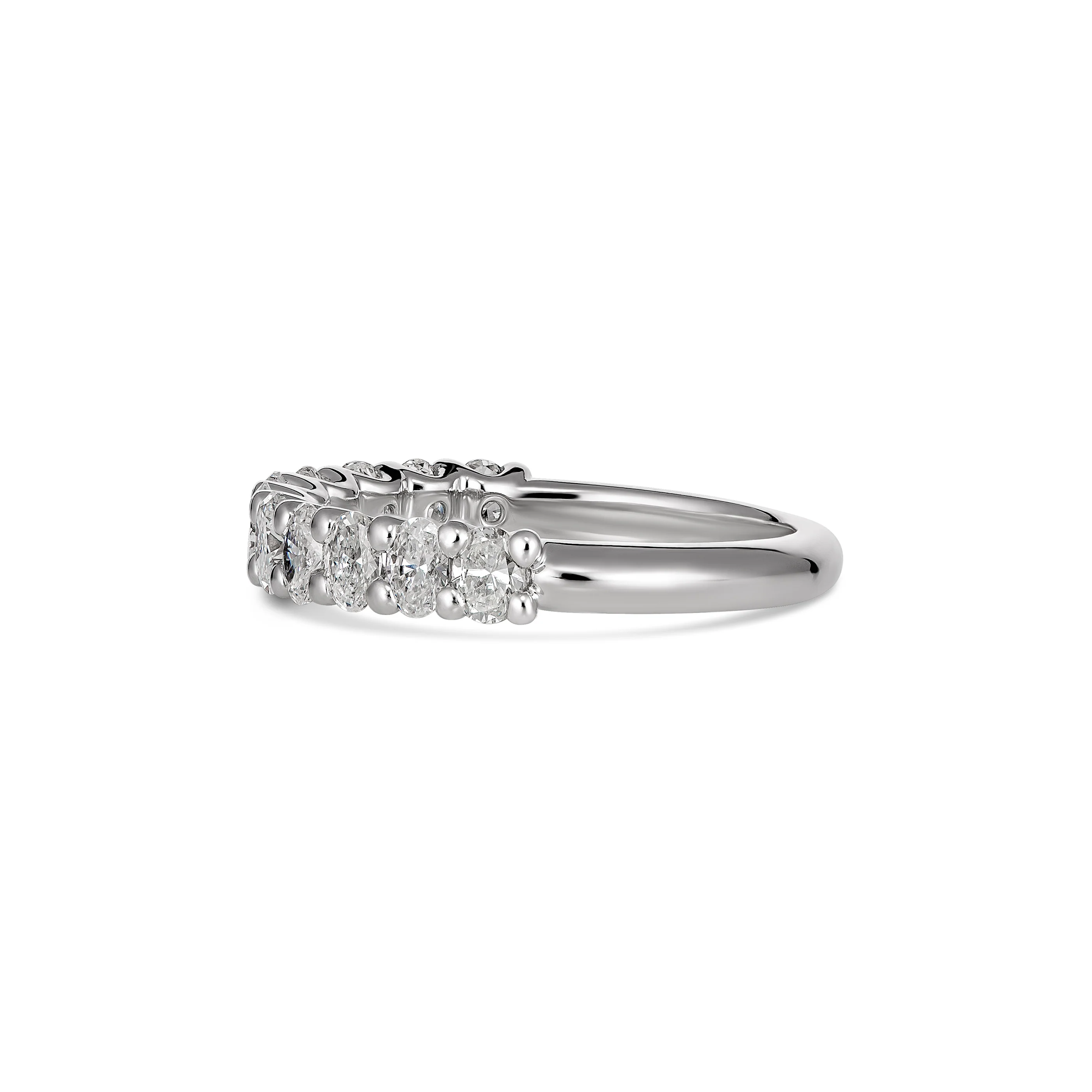 Wedding Vivid Oval Cut Diamond Eternity Band | Platinum - Image 3